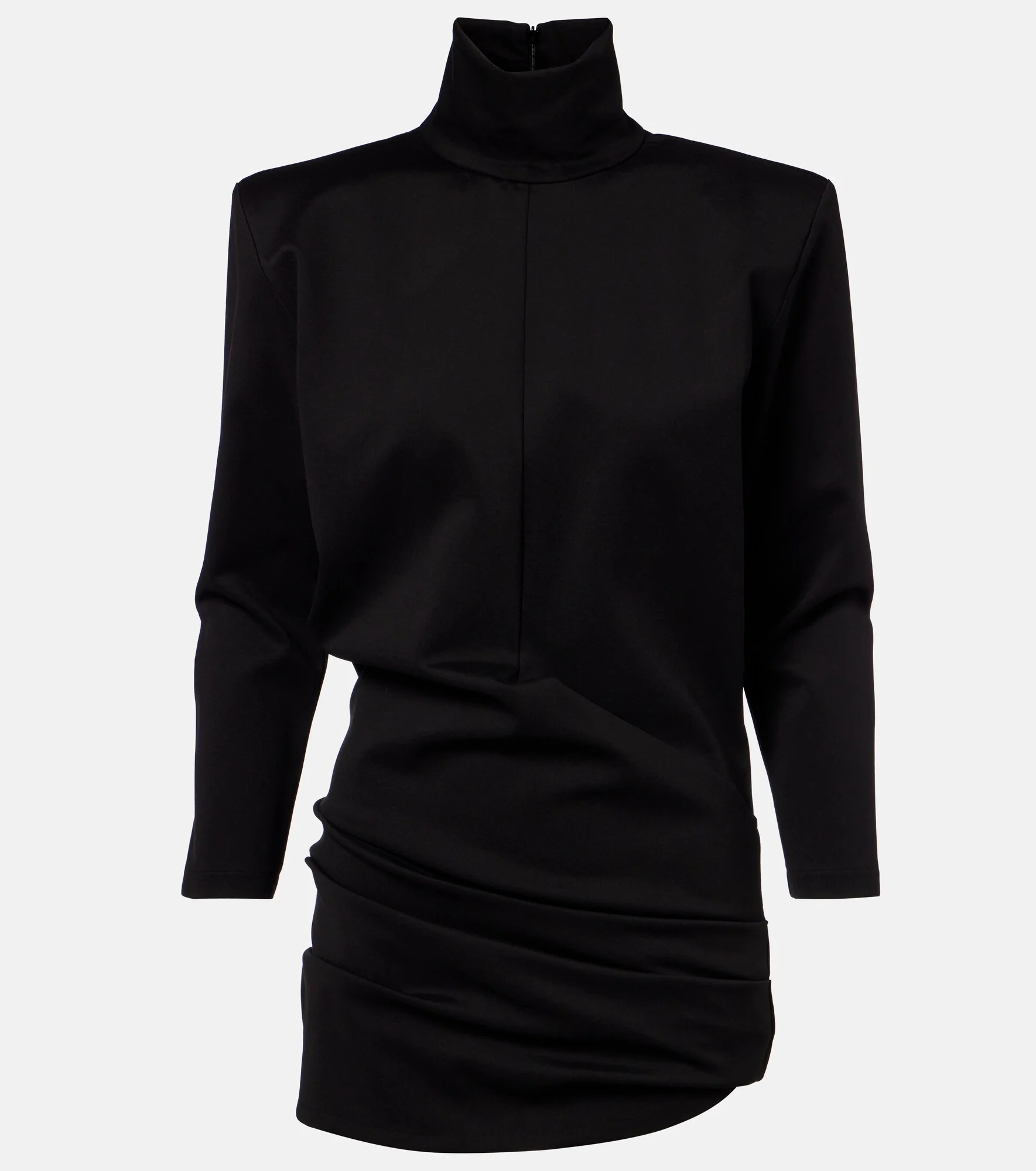 Draped turtleneck jersey minidress - 1