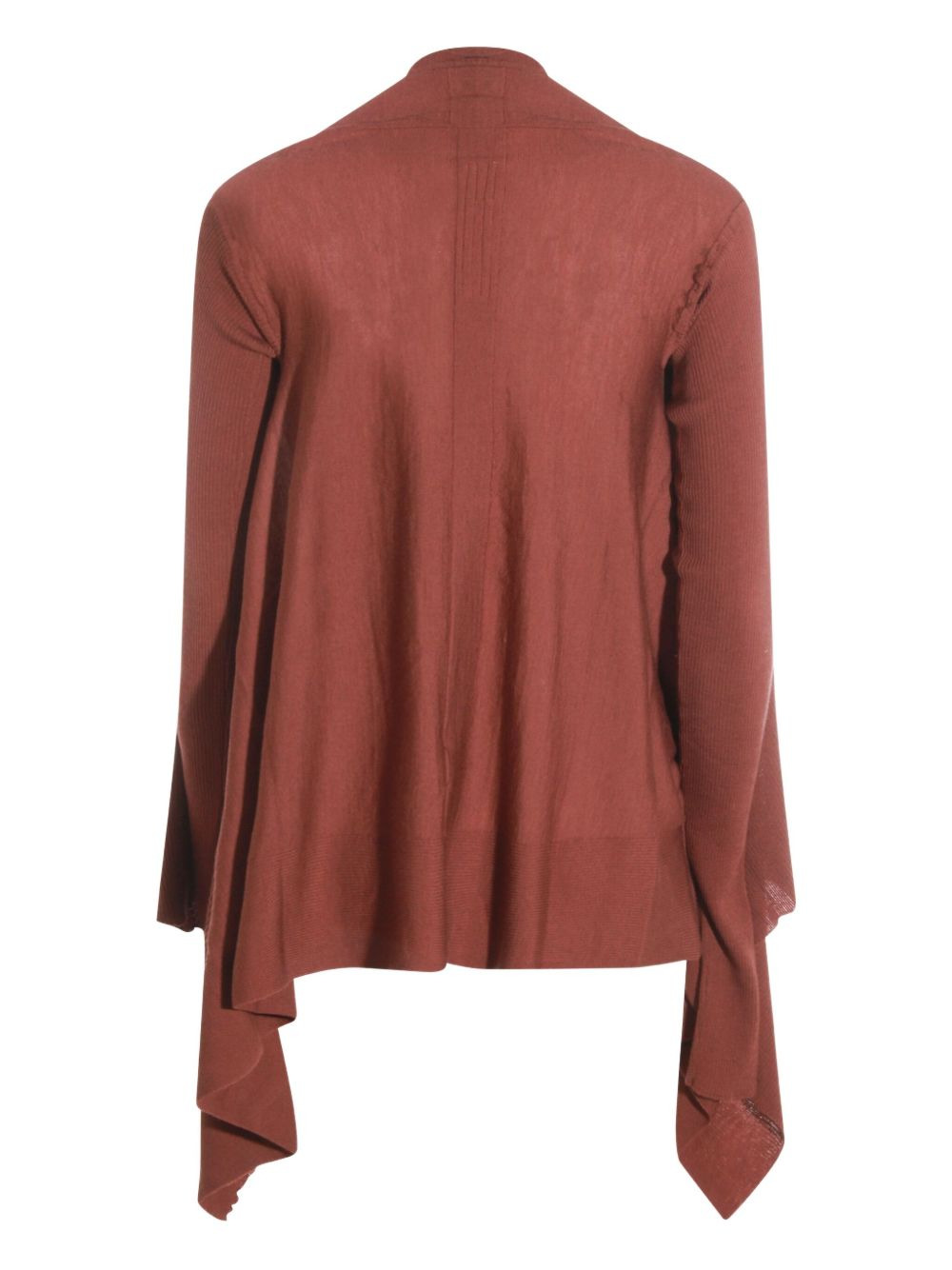 ribbed asymmetric cardigan - 2