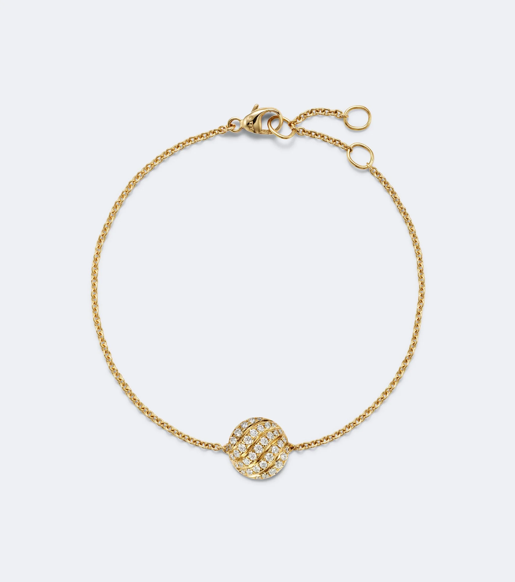Sculpted Cable 18kt gold chain bracelet with diamonds - 1