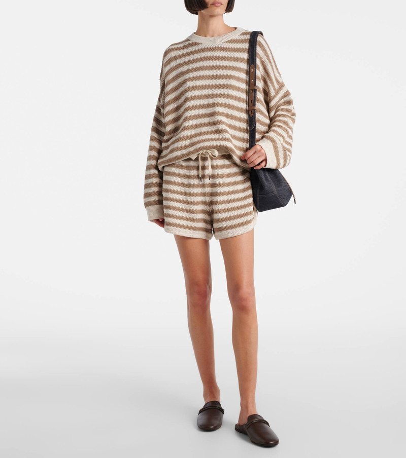 Brunello Cucinelli Striped cotton-blend shorts outlook
