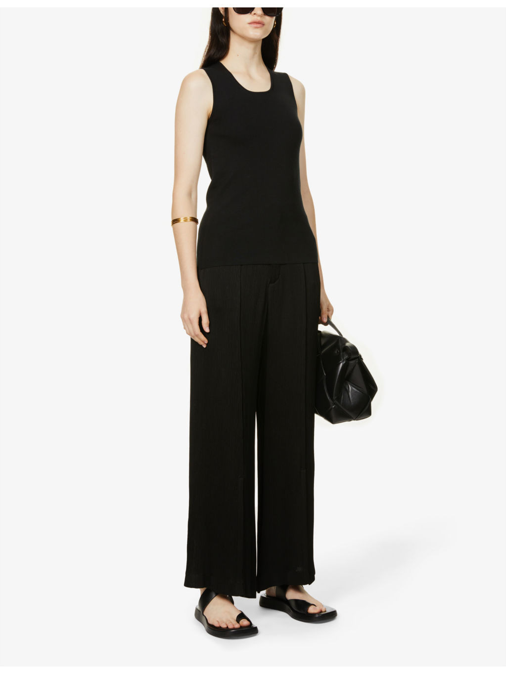 Scoop-neck silk-blend tank top - 2