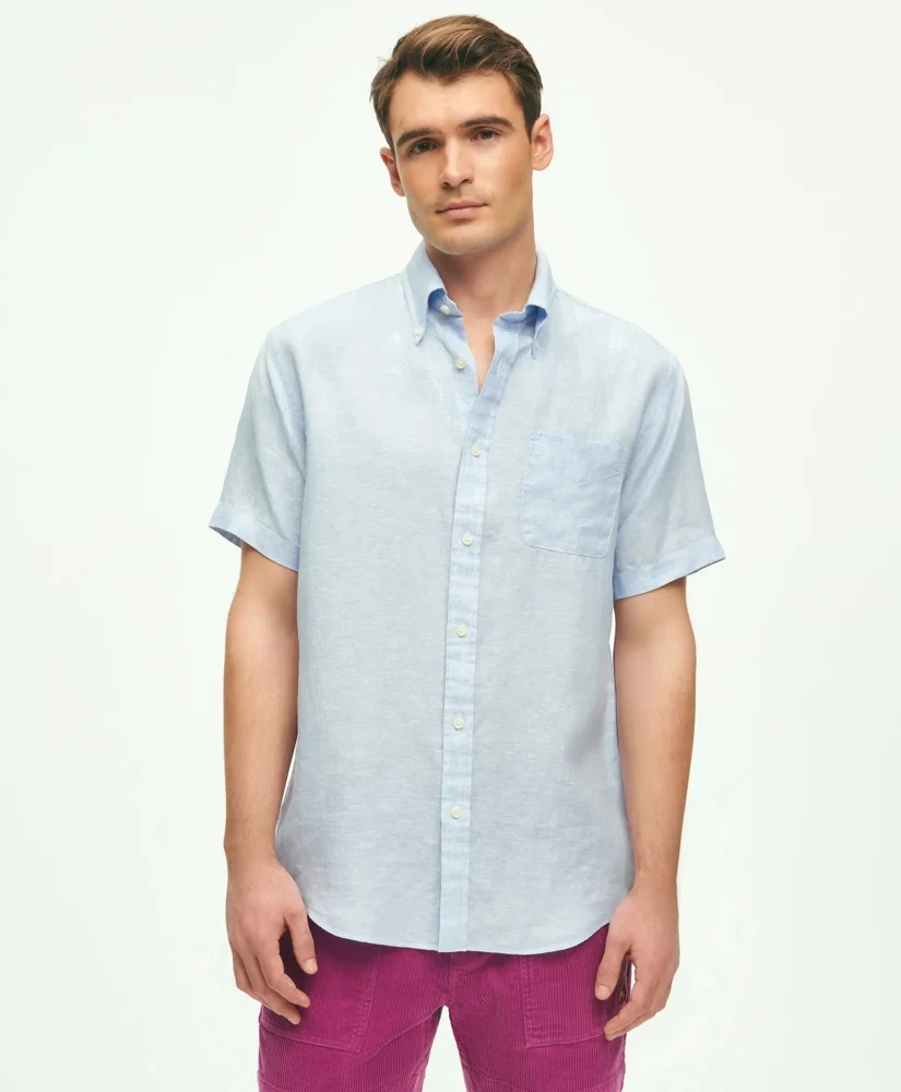 Irish Linen Short-Sleeve Sport Shirt - 1