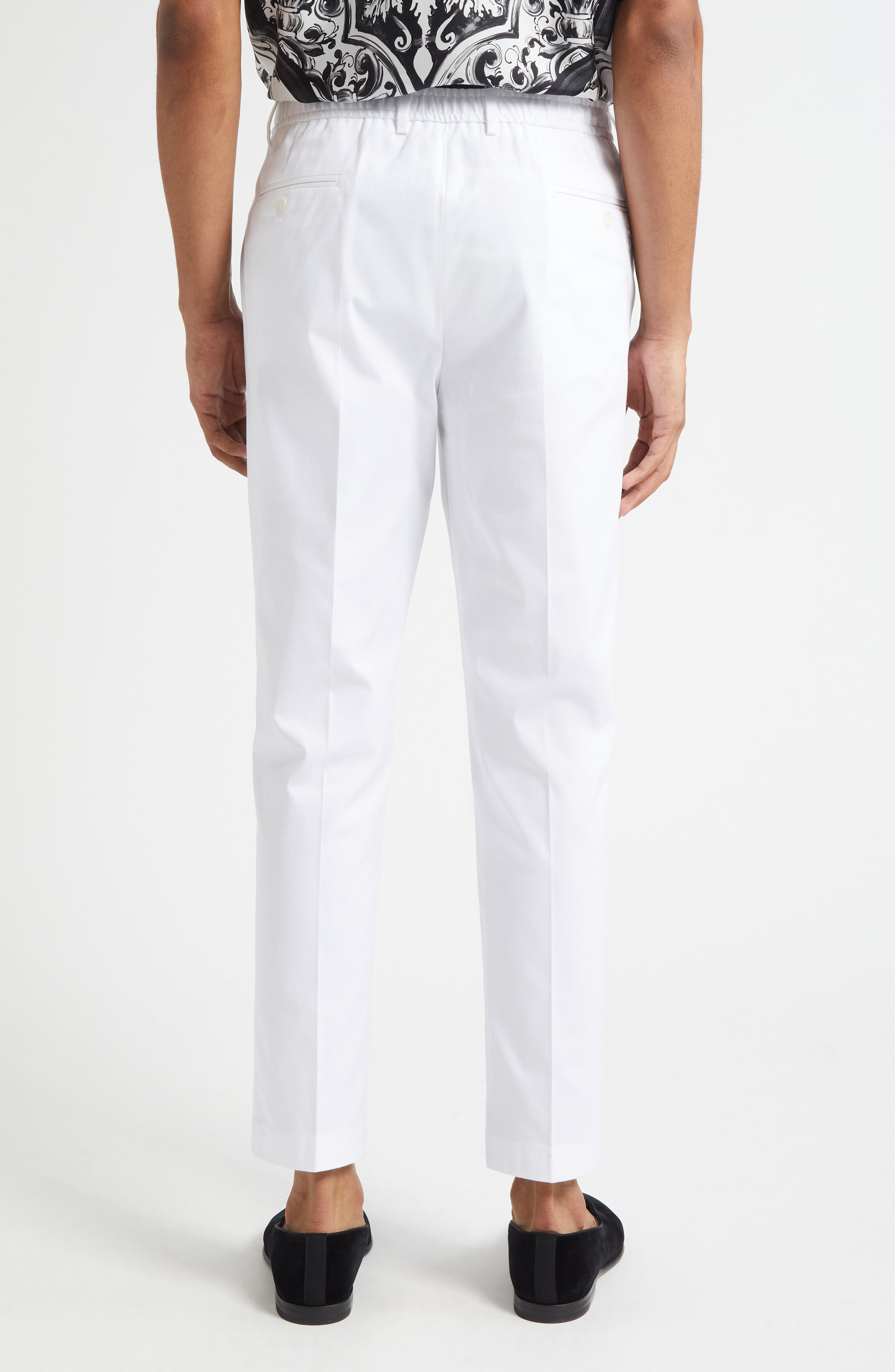 Dolce&Gabbana Cotton Stretch Gabardine Trousers in W0111 Bianco at Nordstrom - 3