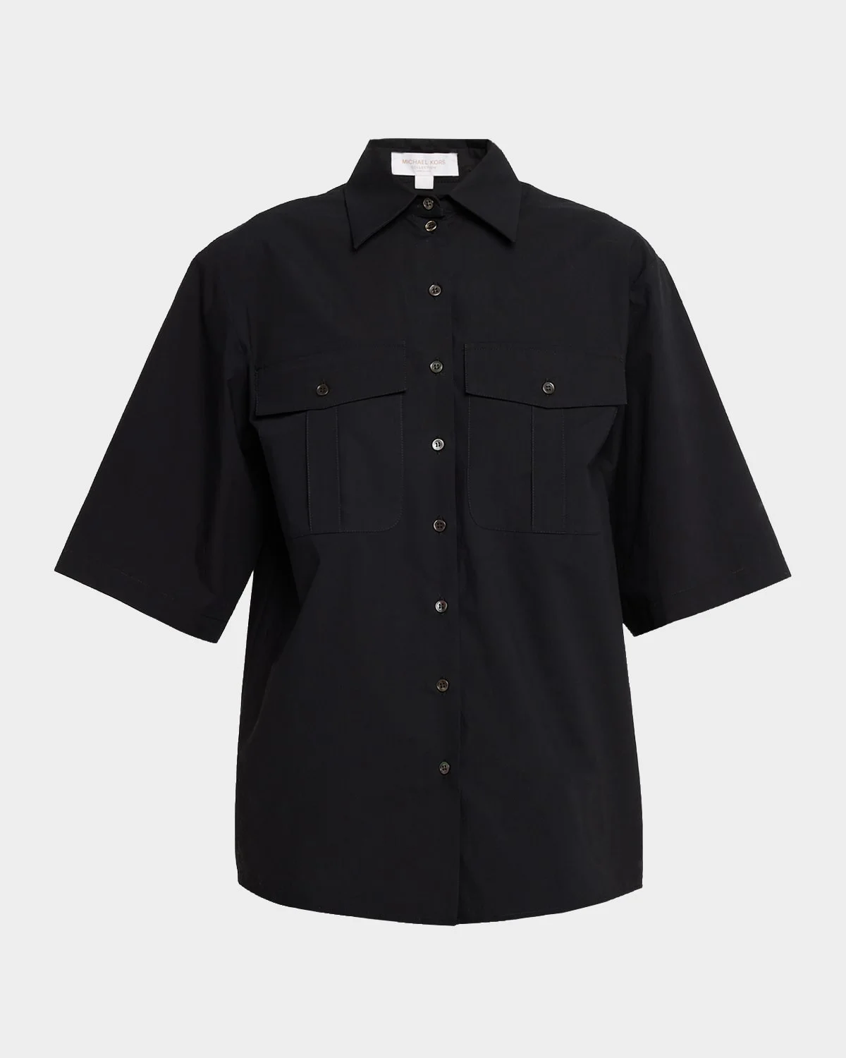 Button-Down Cotton Safari Shirt - 1