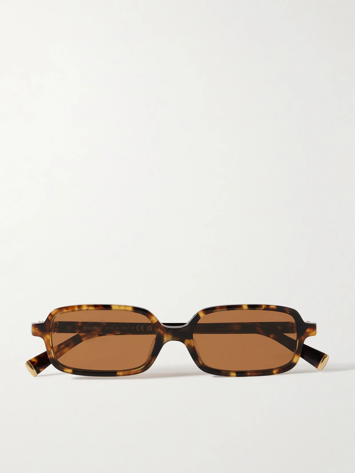 Rectangular-frame Tortoiseshell Acetate Sunglasses - 1