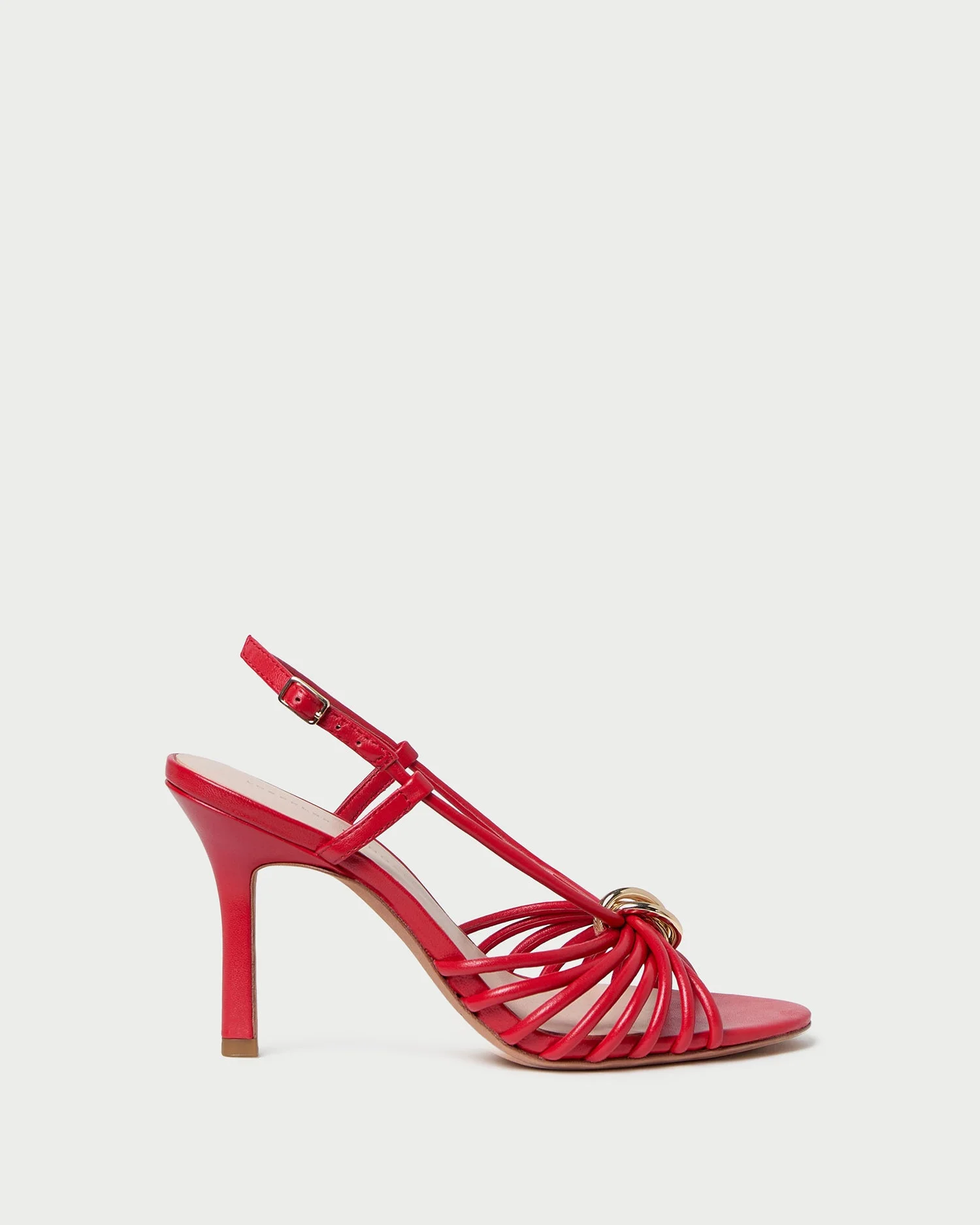 Mareka Red Leather Heeled Sandal - 1
