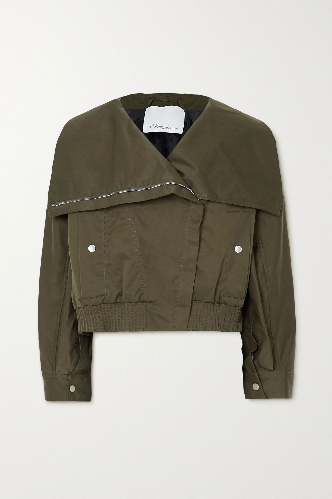 Padded cotton-blend canvas bomber jacket - 1