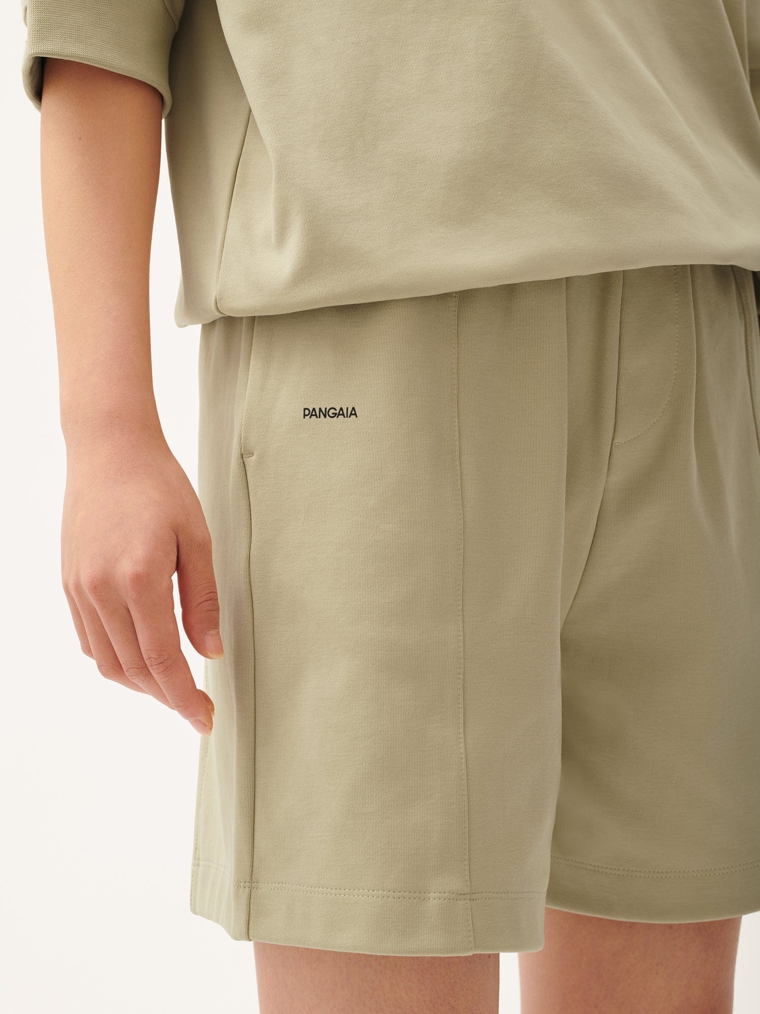 Womens DNA Double Jersey Panelled Shorts - Maitake Beige - 4