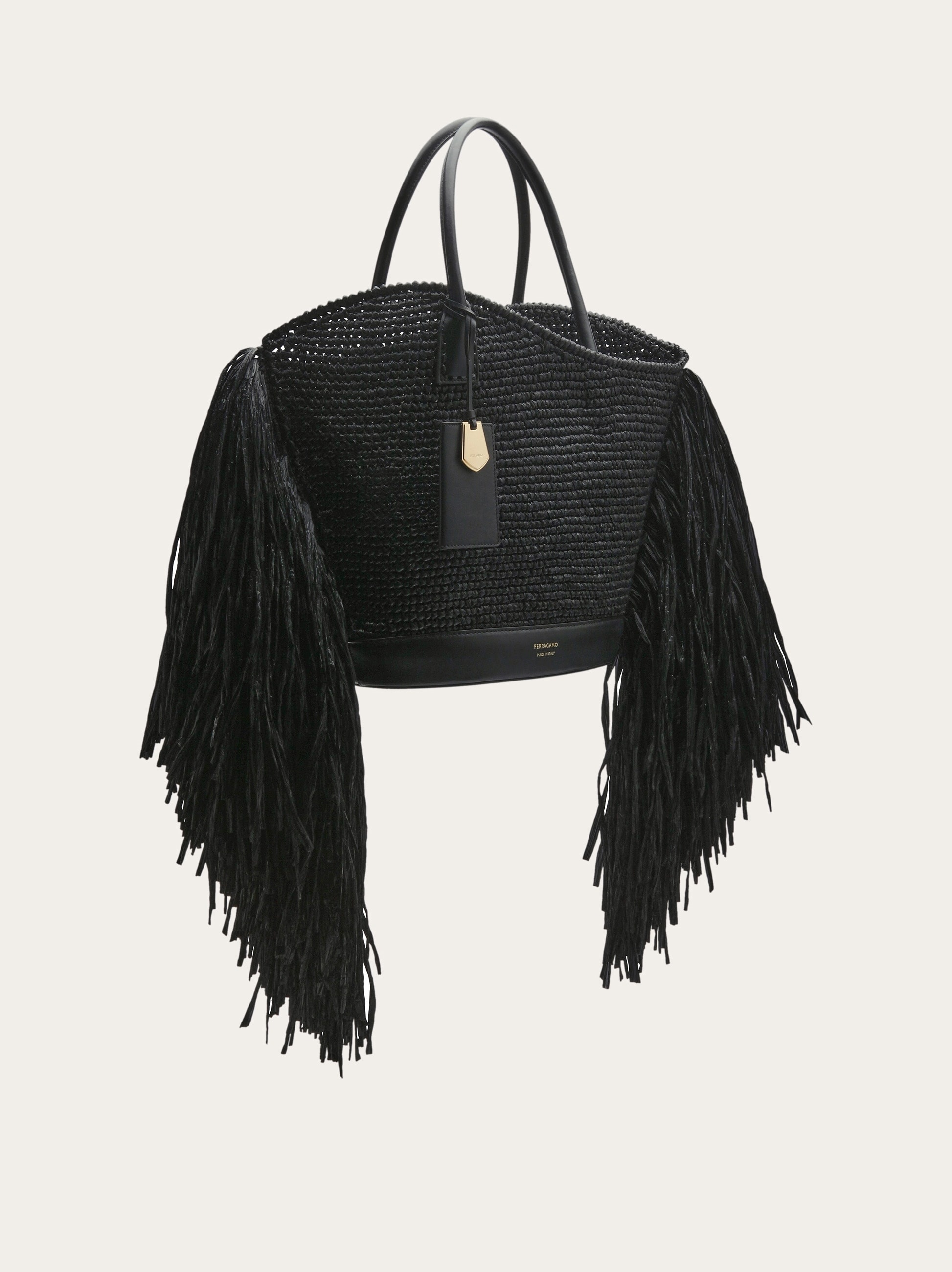 Tote bag with cut-out and fringes - 3