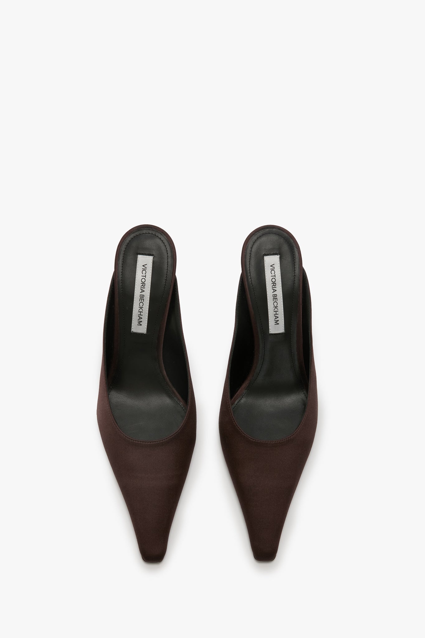 Sloan Stiletto Mule In Dark Brown Satin - 4