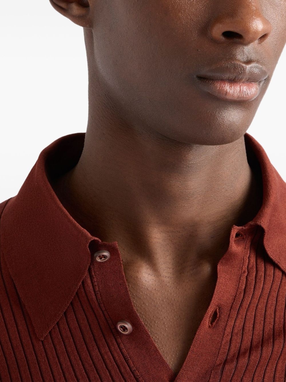 ribbed cotton polo shirt - 6