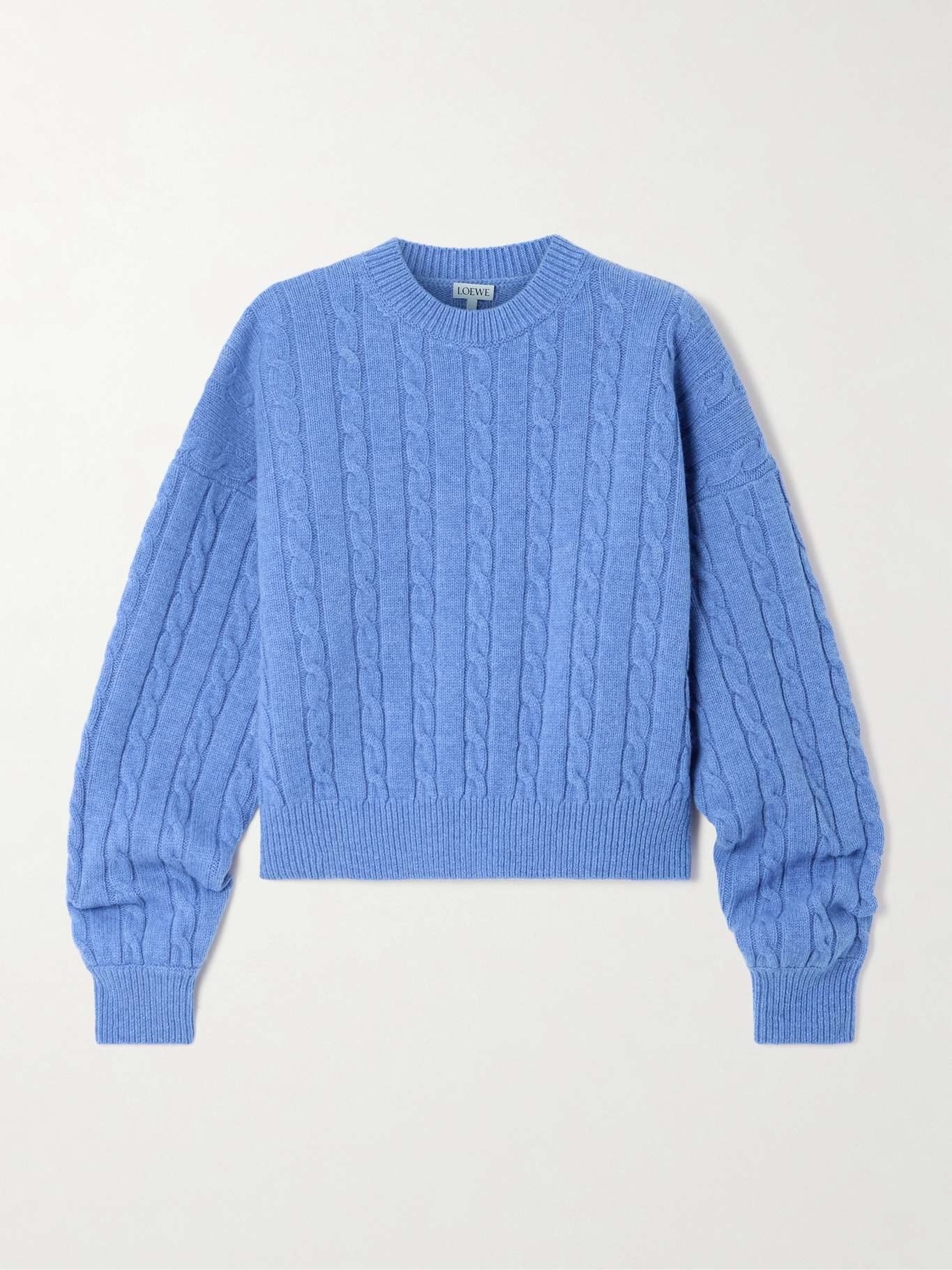 Cable-knit wool-blend sweater - 1