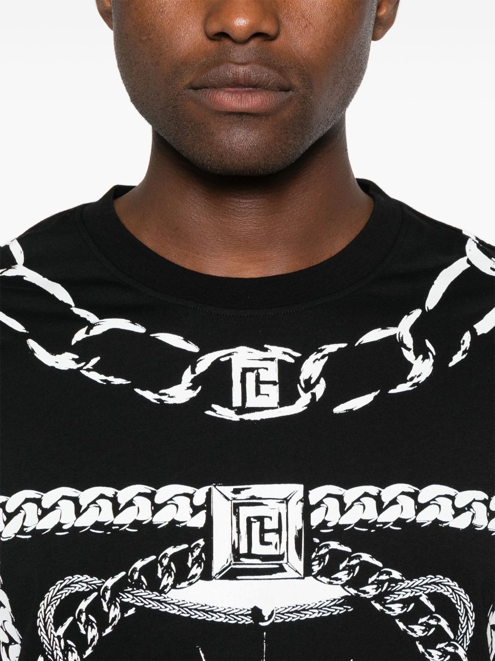foulard-print T-shirt - 4