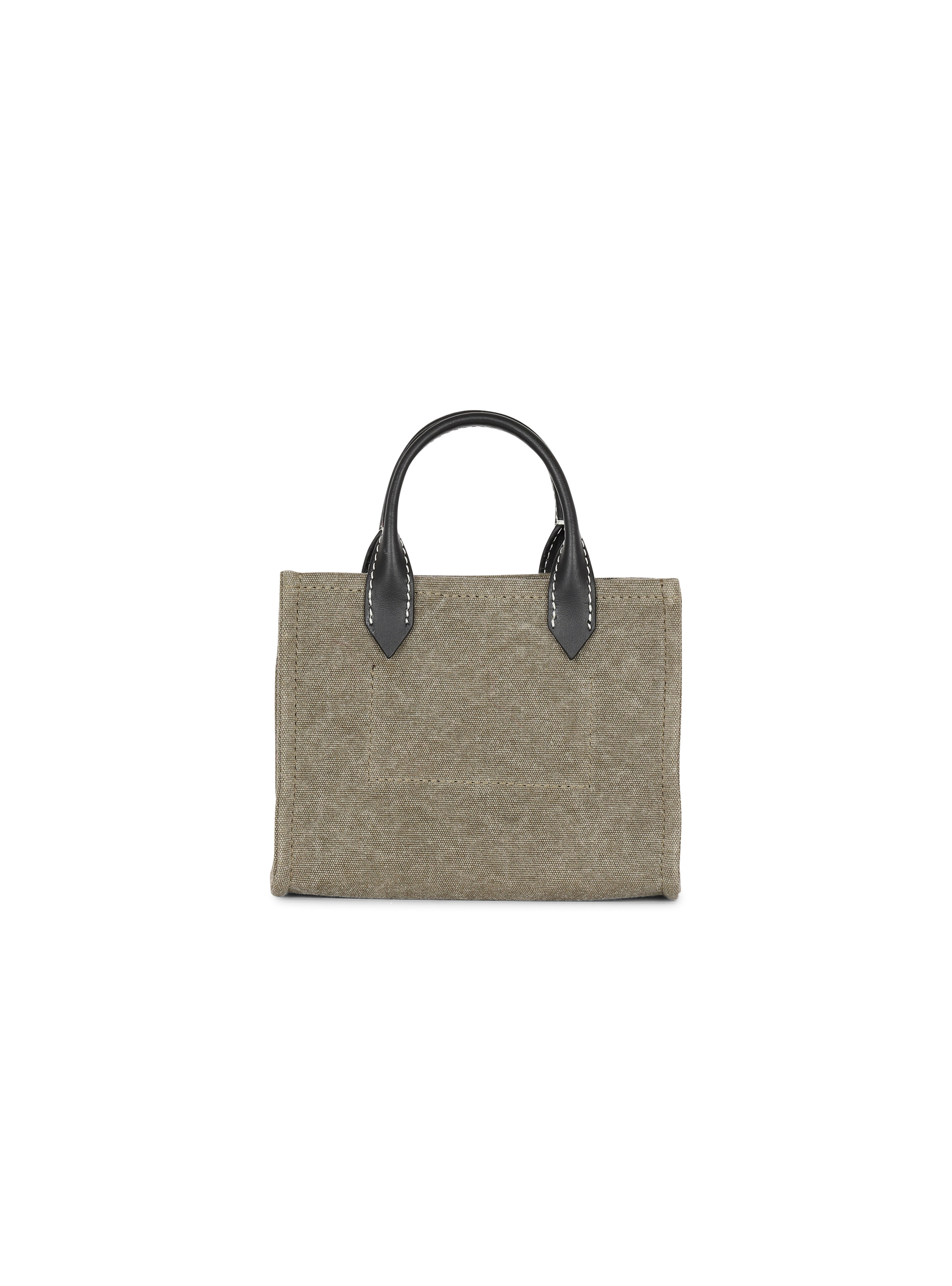 B-Army mini canvas shopping bag with leather inserts - 3