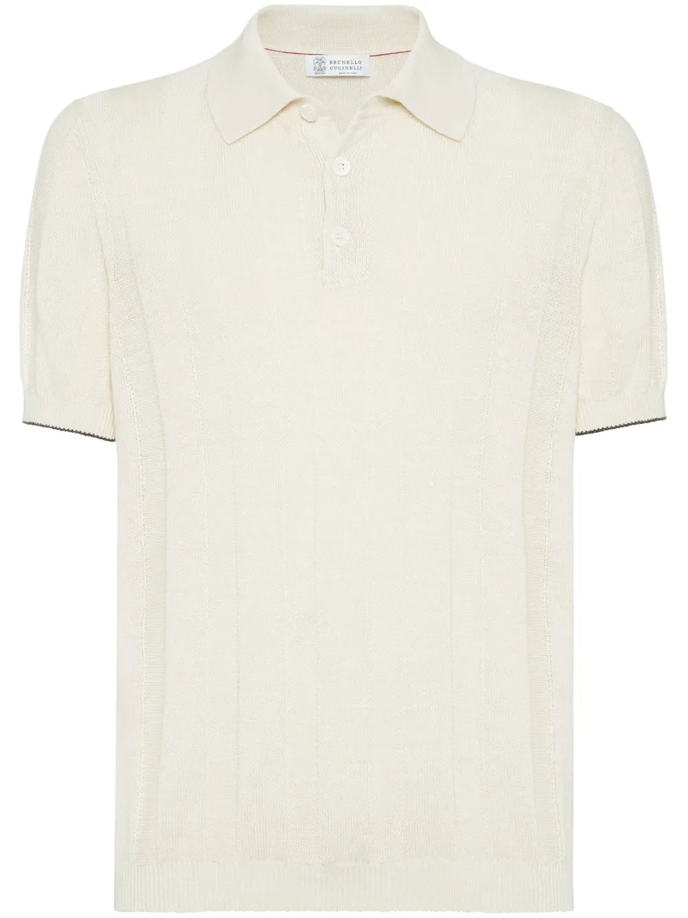RIBBED-KNIT POLO SHIRT - 1