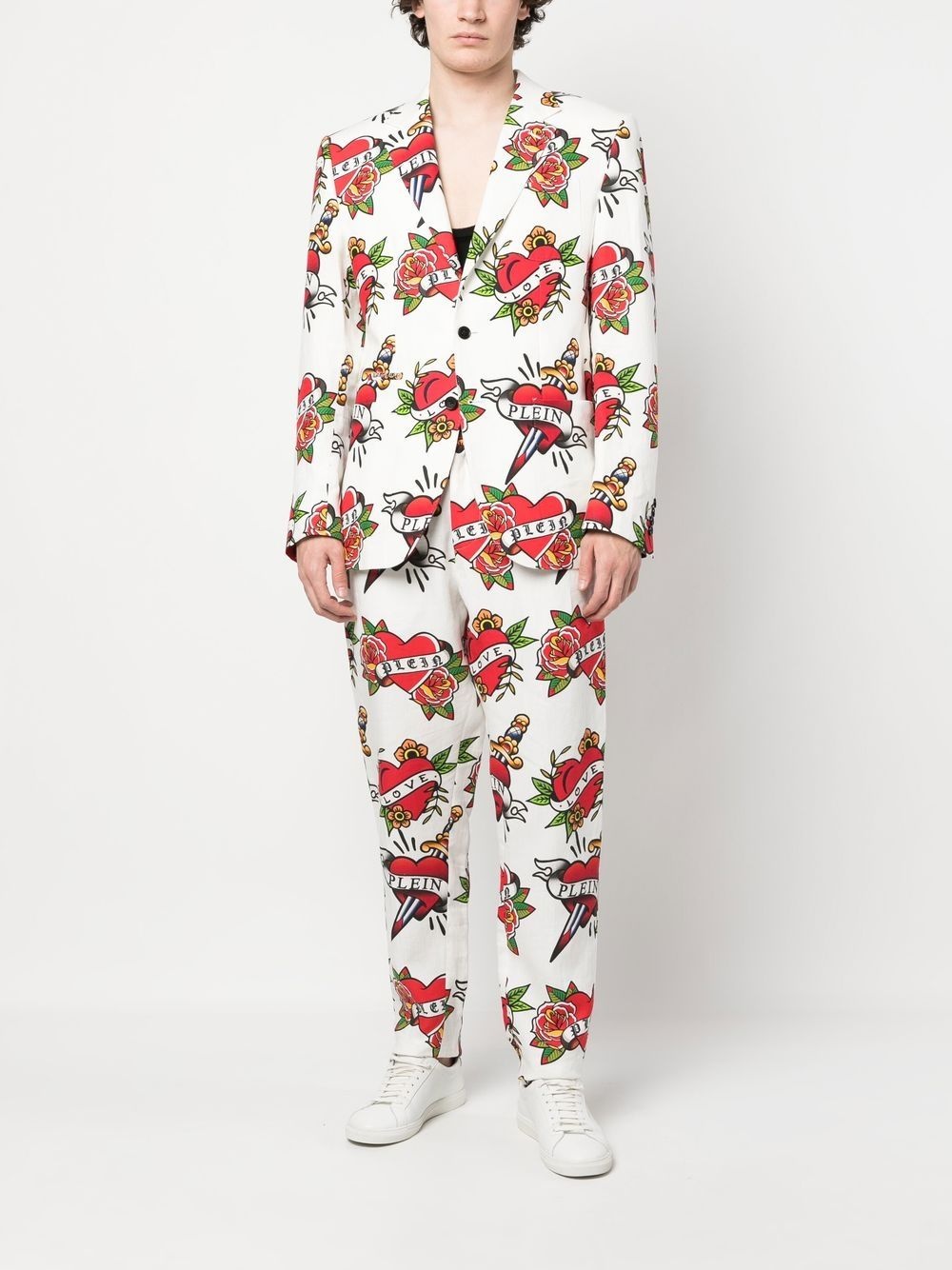 logo-print blazer - 2