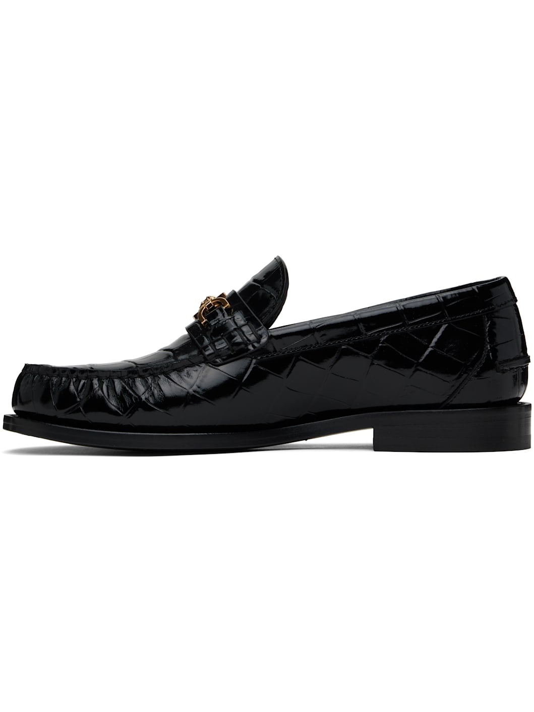Black Croc-Effect Medusa '95 Loafers - 3