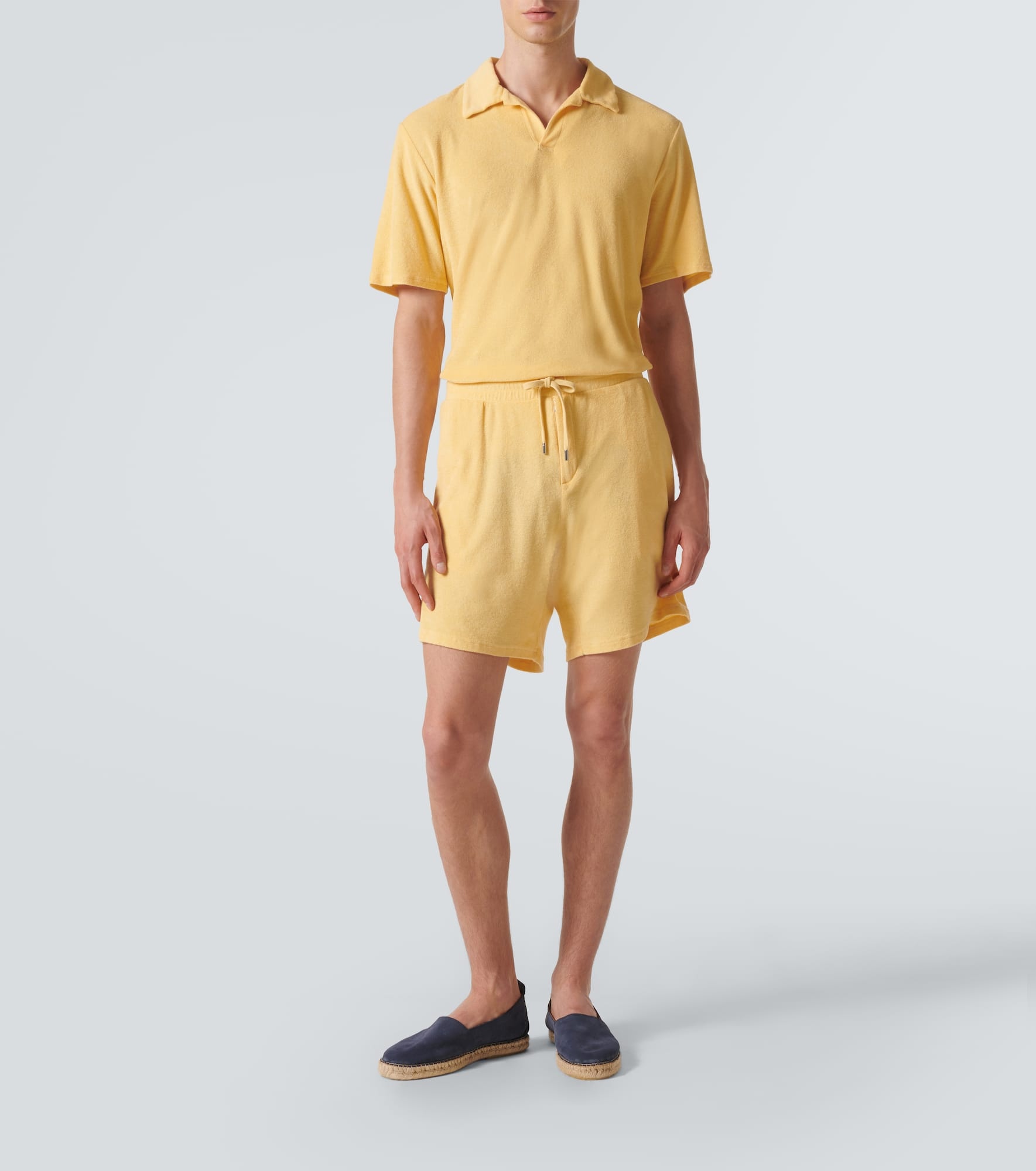 Faustino cotton and linen-blend terry shorts - 2