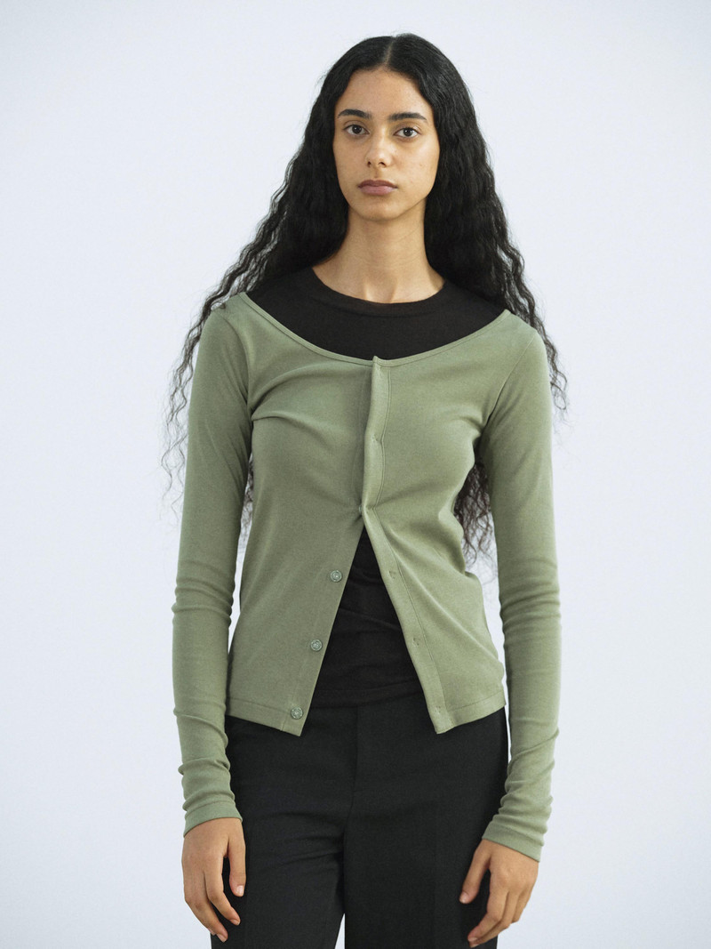 AURALEE ORGANIC COTTON FINE RIB CARDIGAN outlook