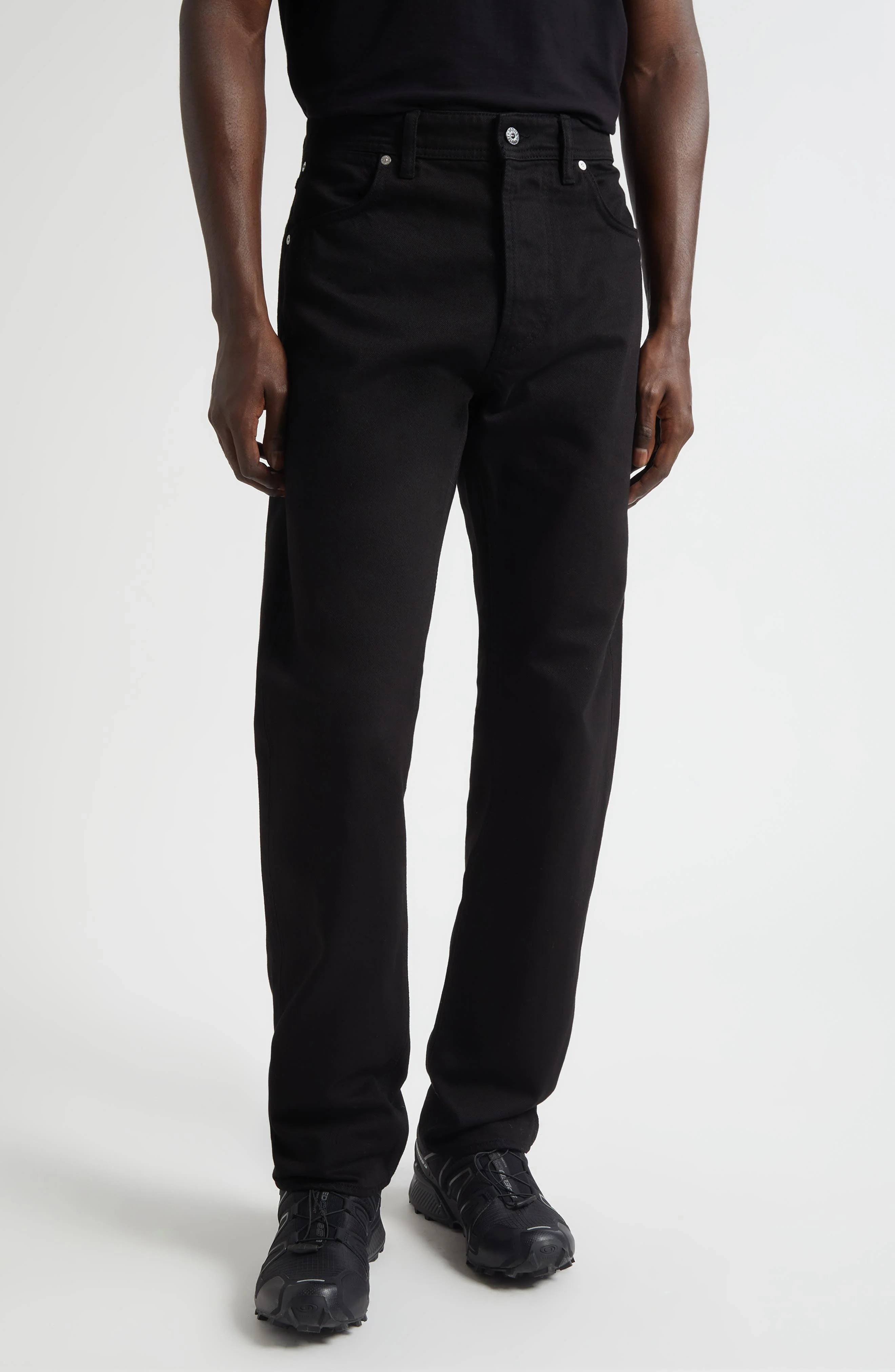 Stone Island Straight Leg Jeans in V0029 Black at Nordstrom - 1