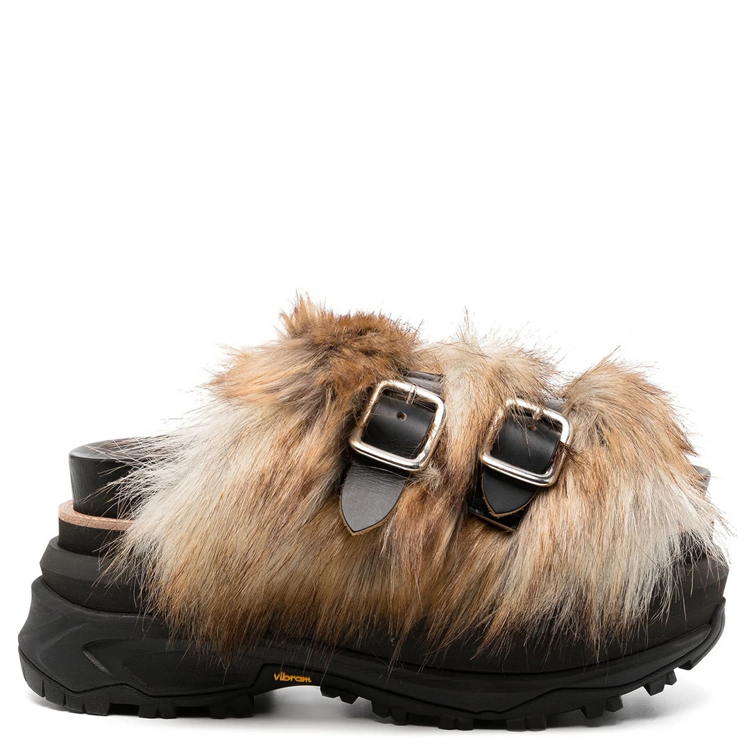 Faux Fur Sandals - 1