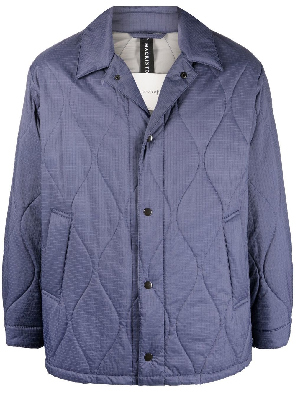 TEEMING Navy Nylon Quilted Coach Jacket - 1