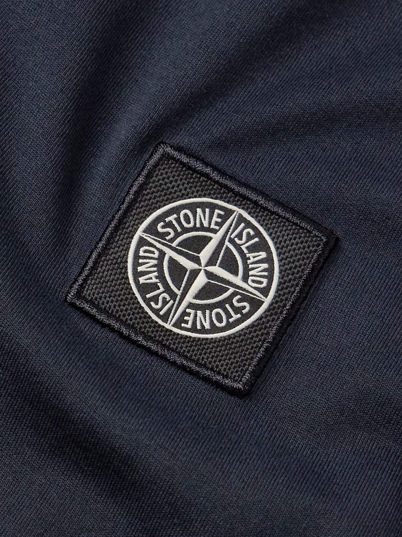 Logo-Appliquéd Cotton-Jersey T-Shirt Navy - 4