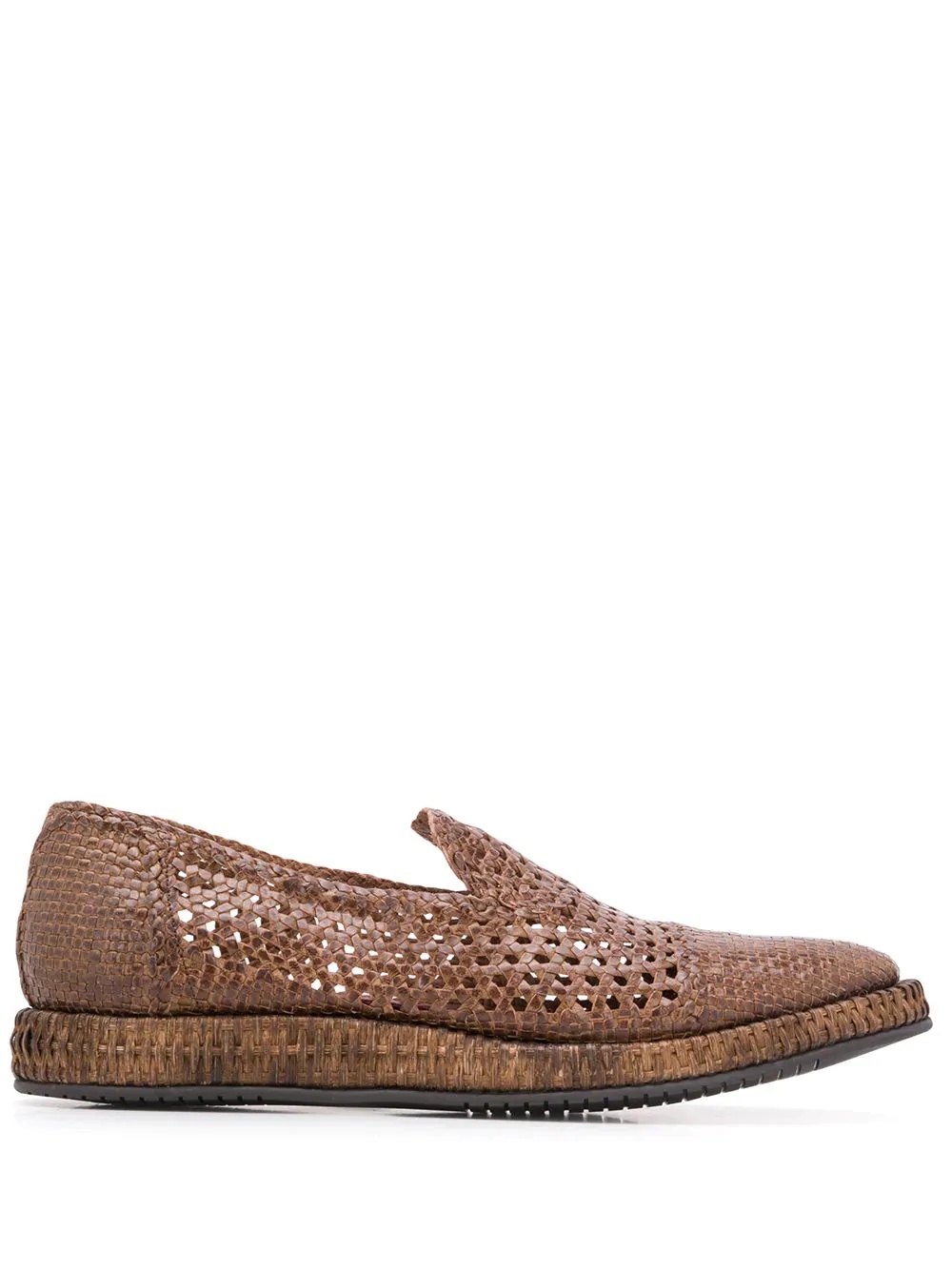 braided calfskin derby loafers - 1