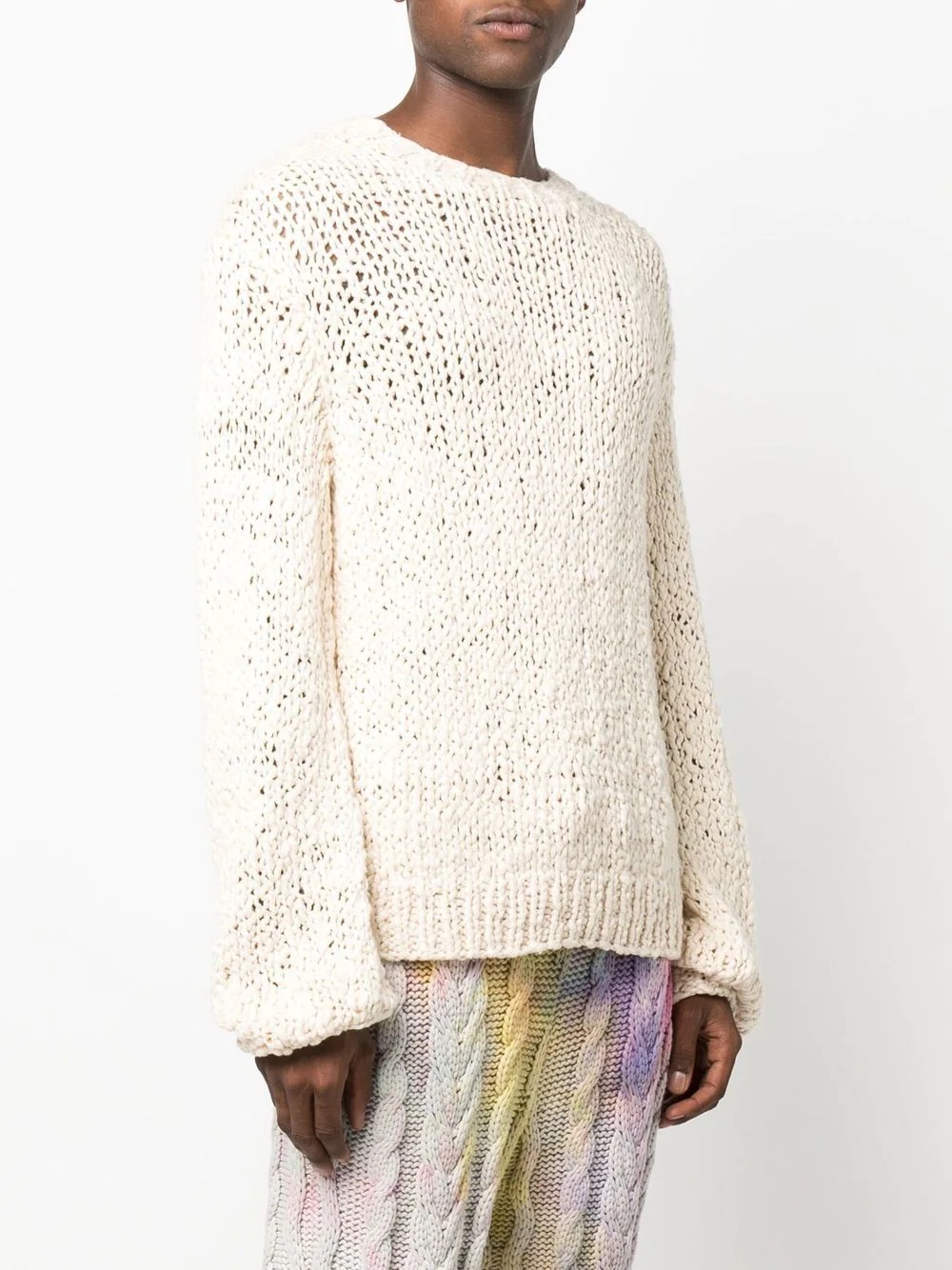 open-knit long-sleeve jumper - 3