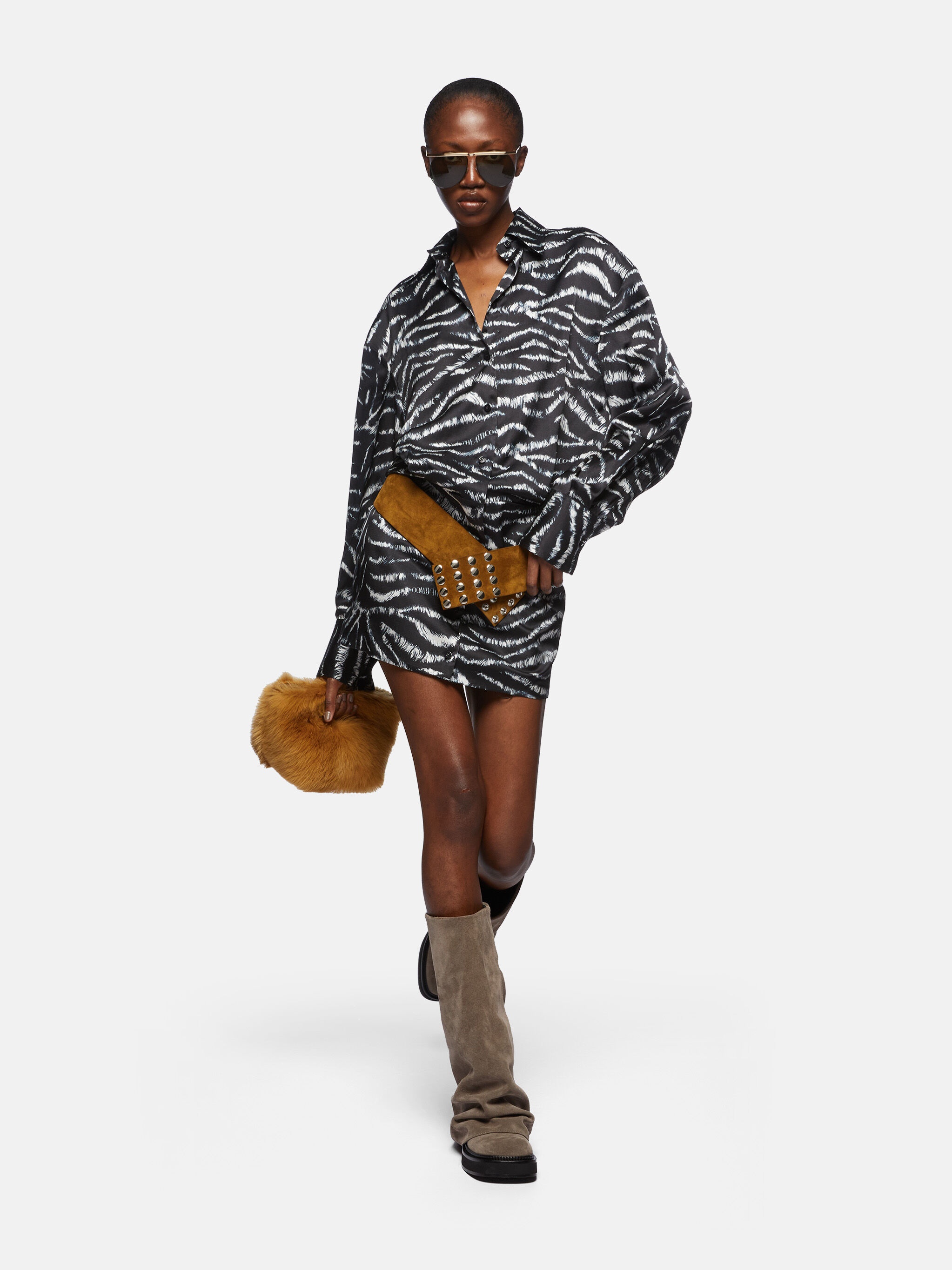 SILVYE'' BLACK AND WHITE MINI DRESS - 4