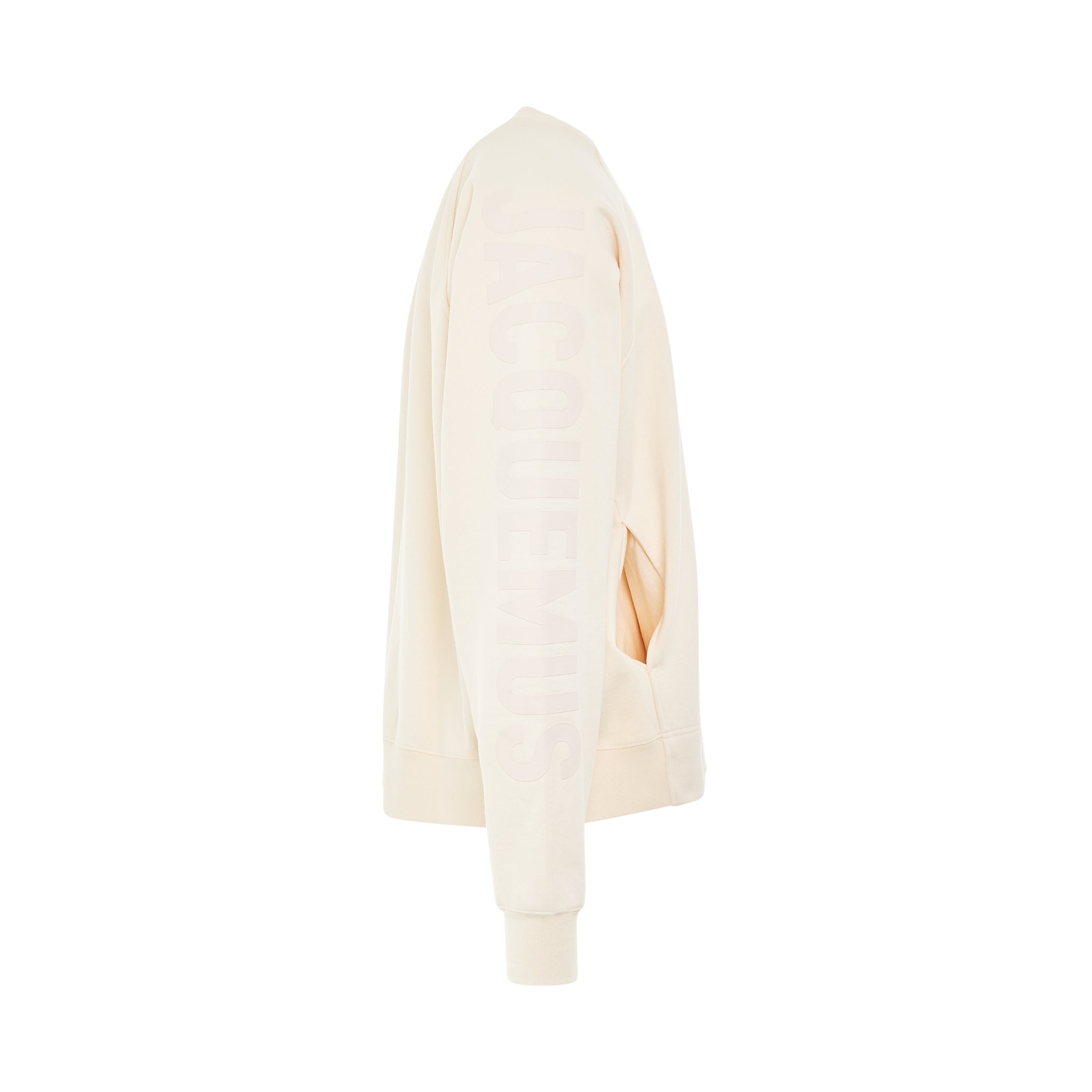 Typo Sleeve Logo Sweatshirt in Light Beige - 5