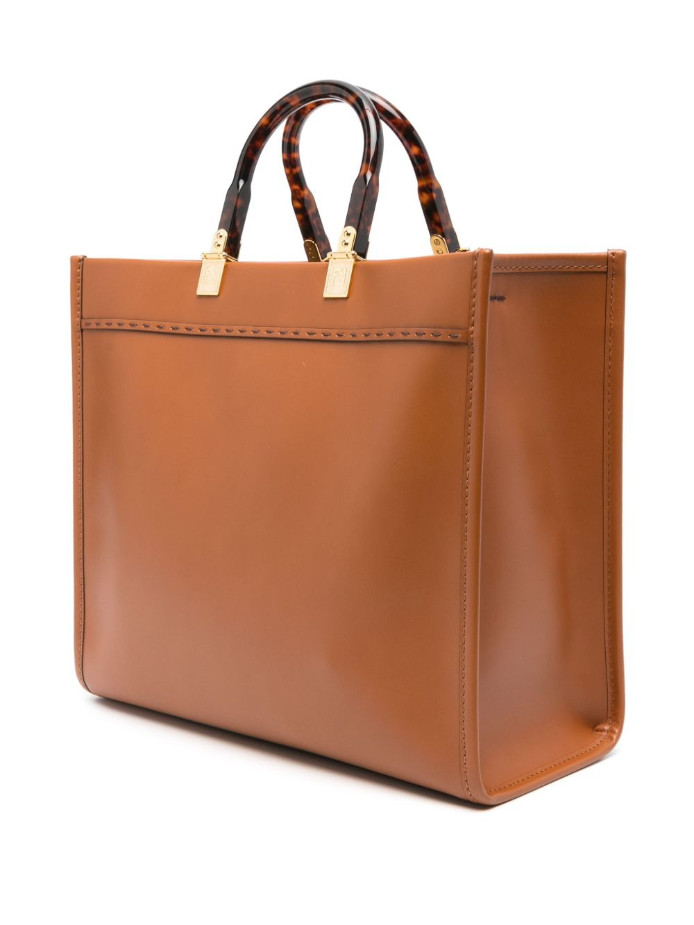 Sunshine logo-debossed leather tote - 3