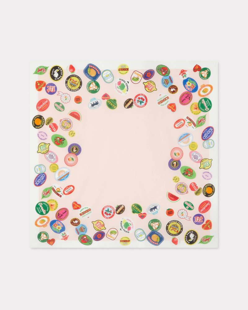 'KENZO Stamp' large square in cotton. 1