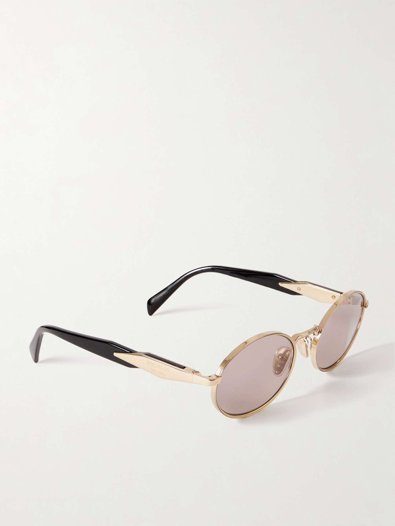 Oval-frame acetate and gold-tone sunglasses Gold 3