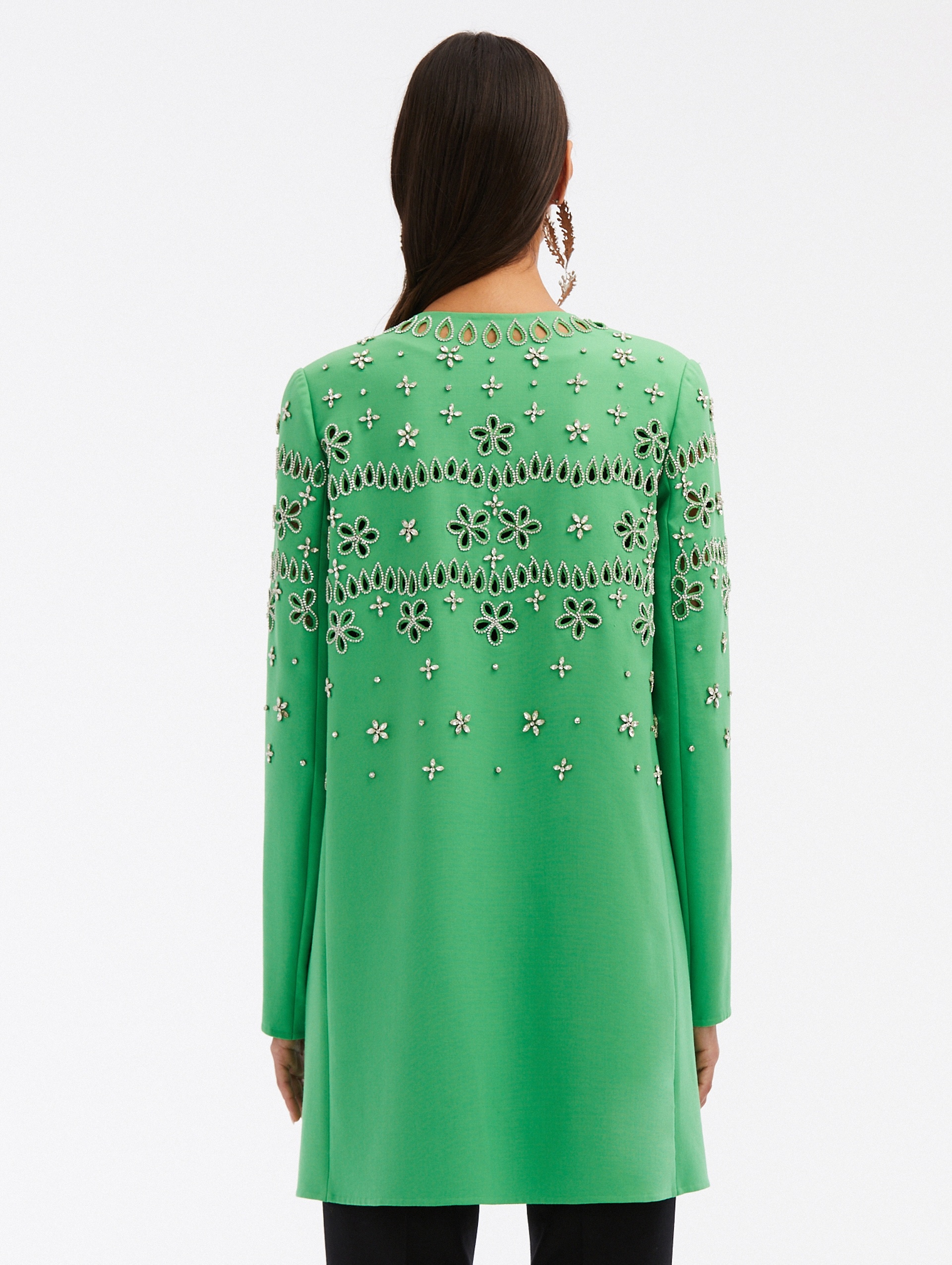 CRYSTAL EYELET COAT - 3