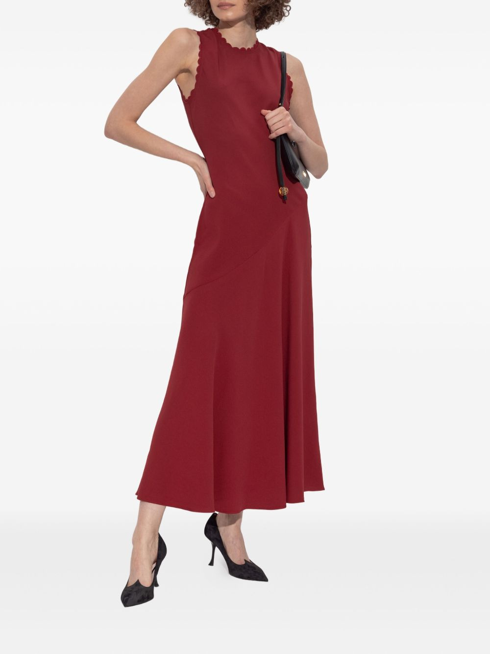scallop-trim midi dress - 2