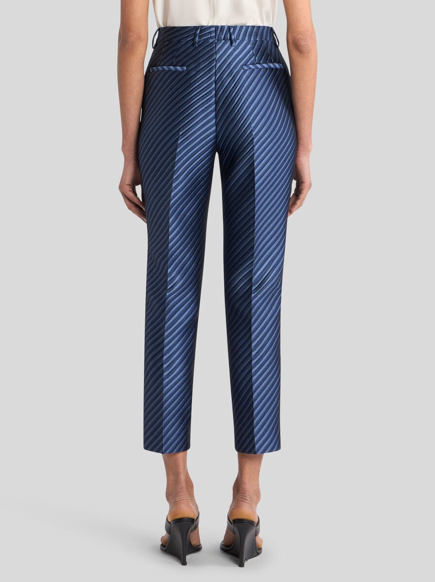 DIAGONAL JACQUARD CIGARETTE TROUSERS - 5