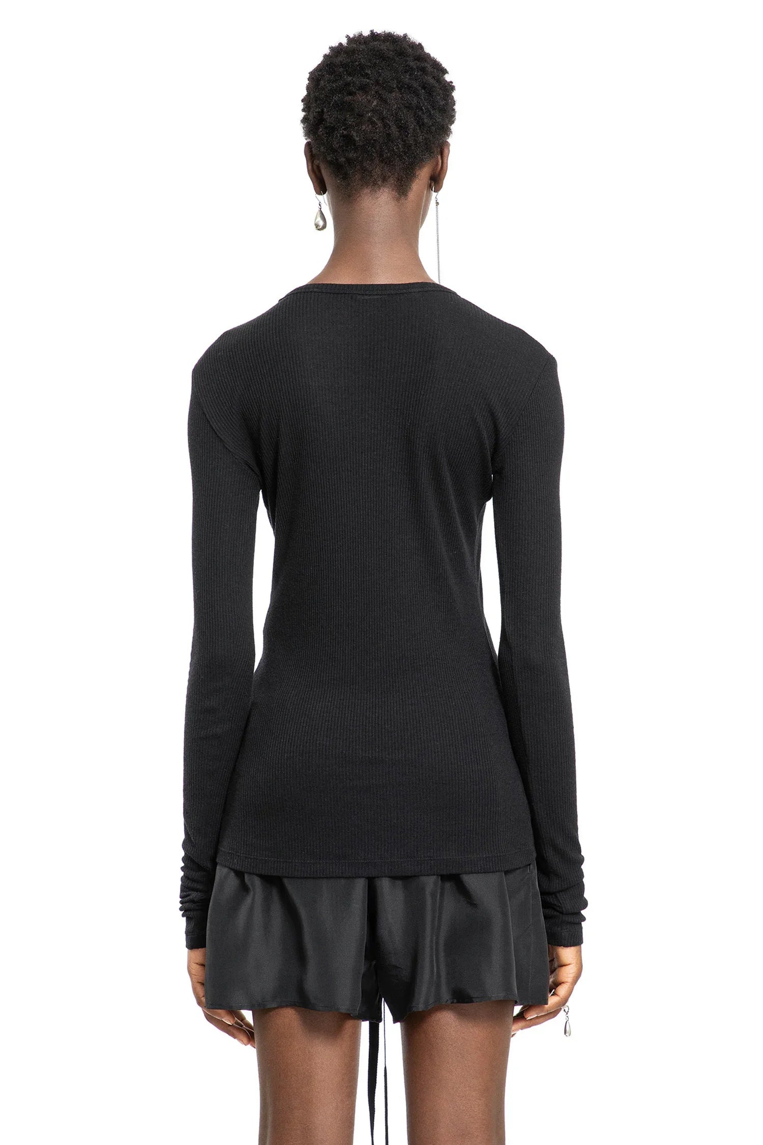 Fiene-Long-Sleeve-T-Shirt-In-Viscose-Cotton-Rib - 4