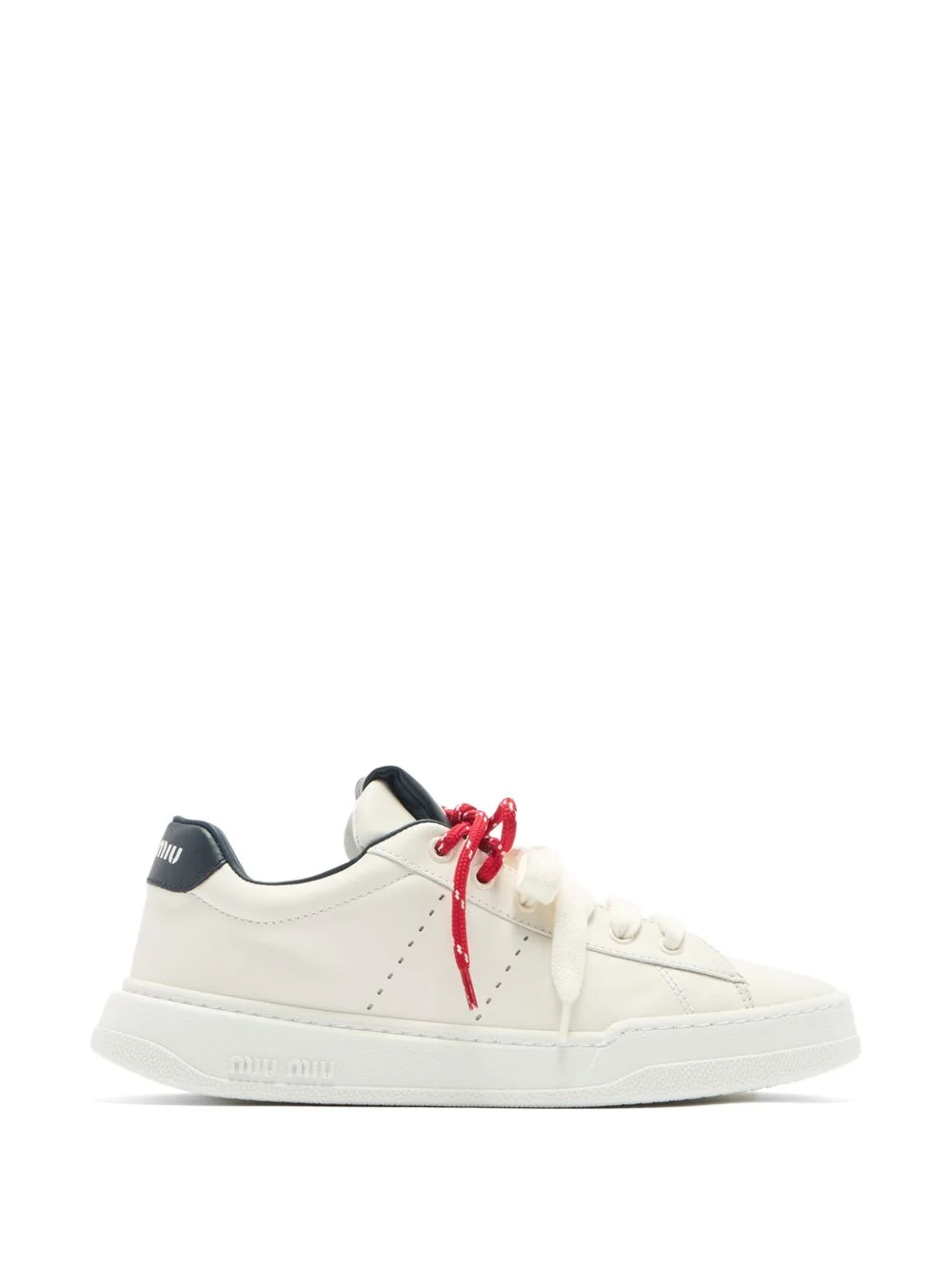 logo-print leather sneakers - 1