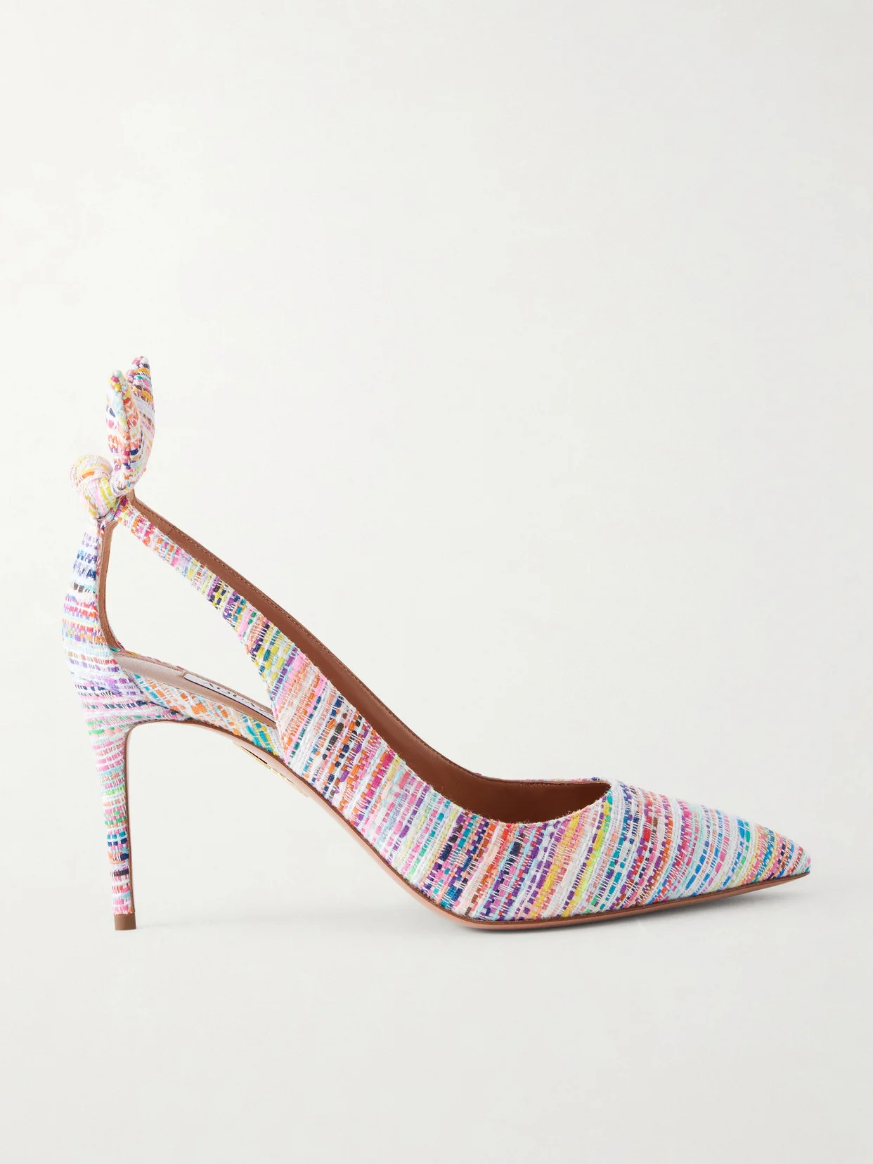 Bow-embellished Tweed Pumps - 1