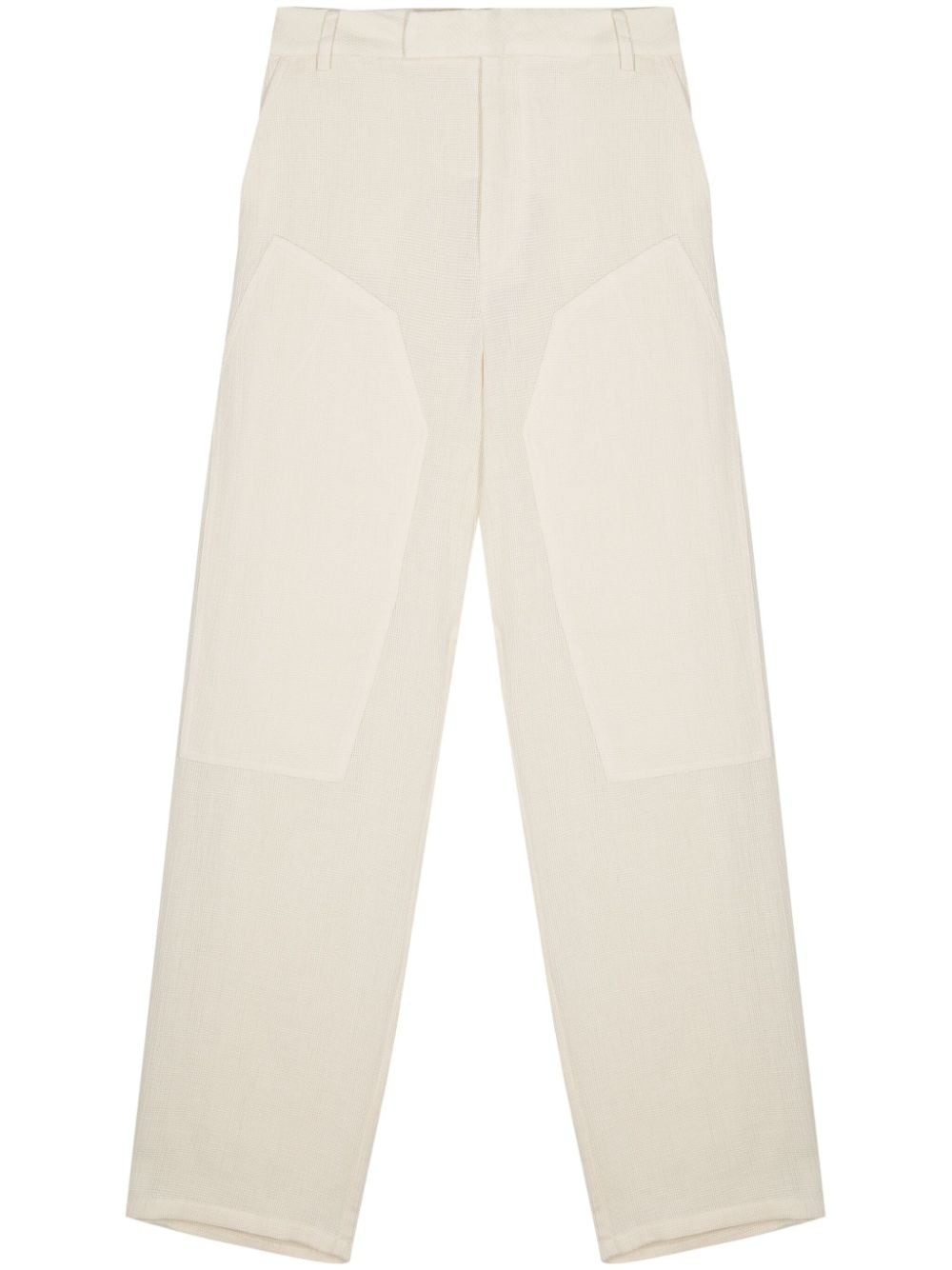 basket weave loose-fit trousers - 1