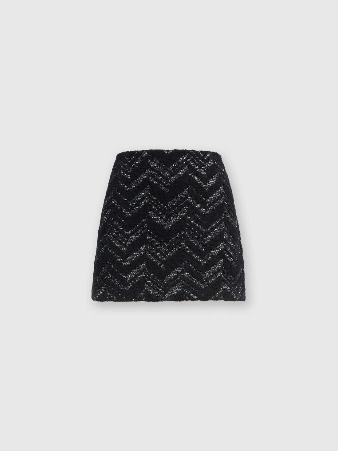 Bouclé mini skirt with lamé chevron motif - 1