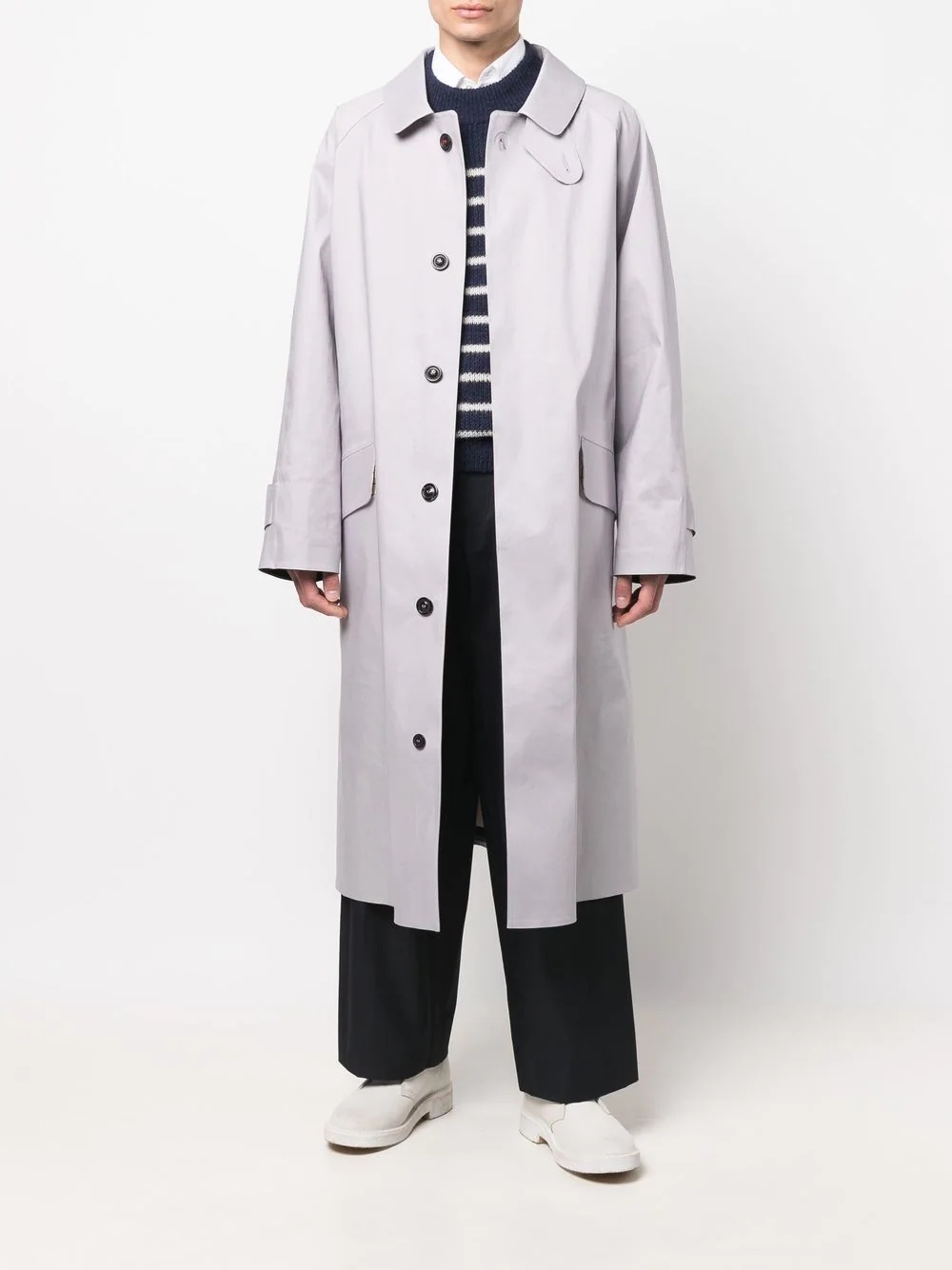 Mackintosh MAISON MARGIELA Grey Bonded Cotton Coat | REVERSIBLE