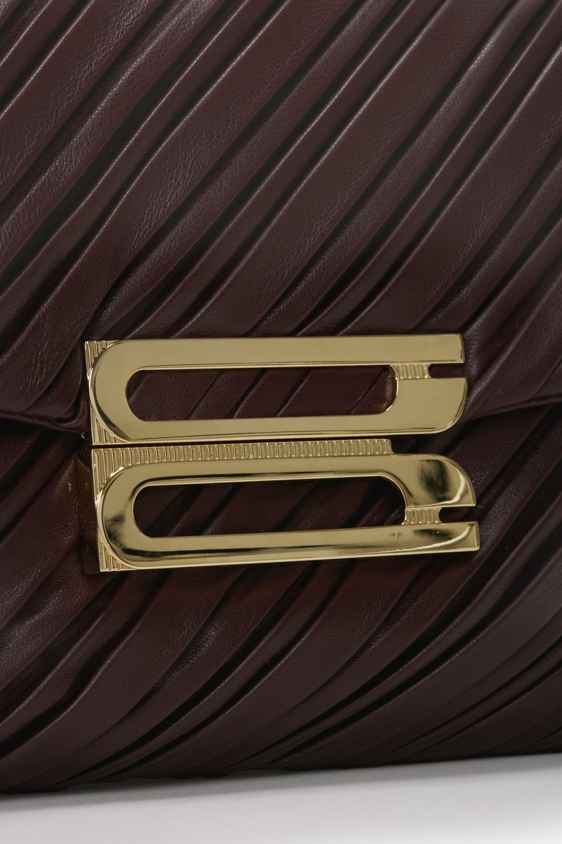 Victoria Beckham Soft Dorian Bag In Burgundy Pleated Leather outlook