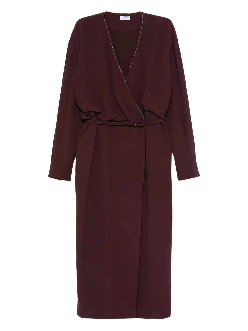 embellished wrap dress - 1