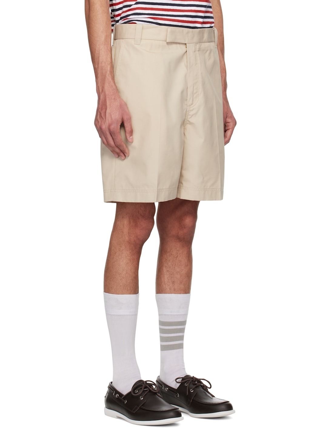 Beige Typewriter Cloth Utility Chino Shorts - 2