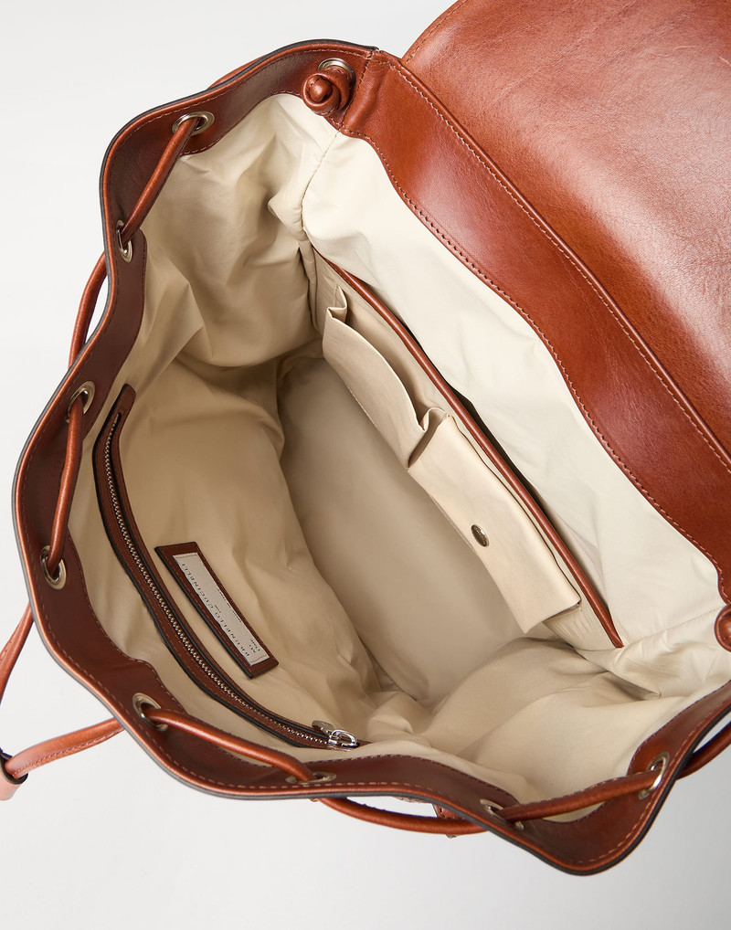 Braided calfskin and cowhide city backpack 5