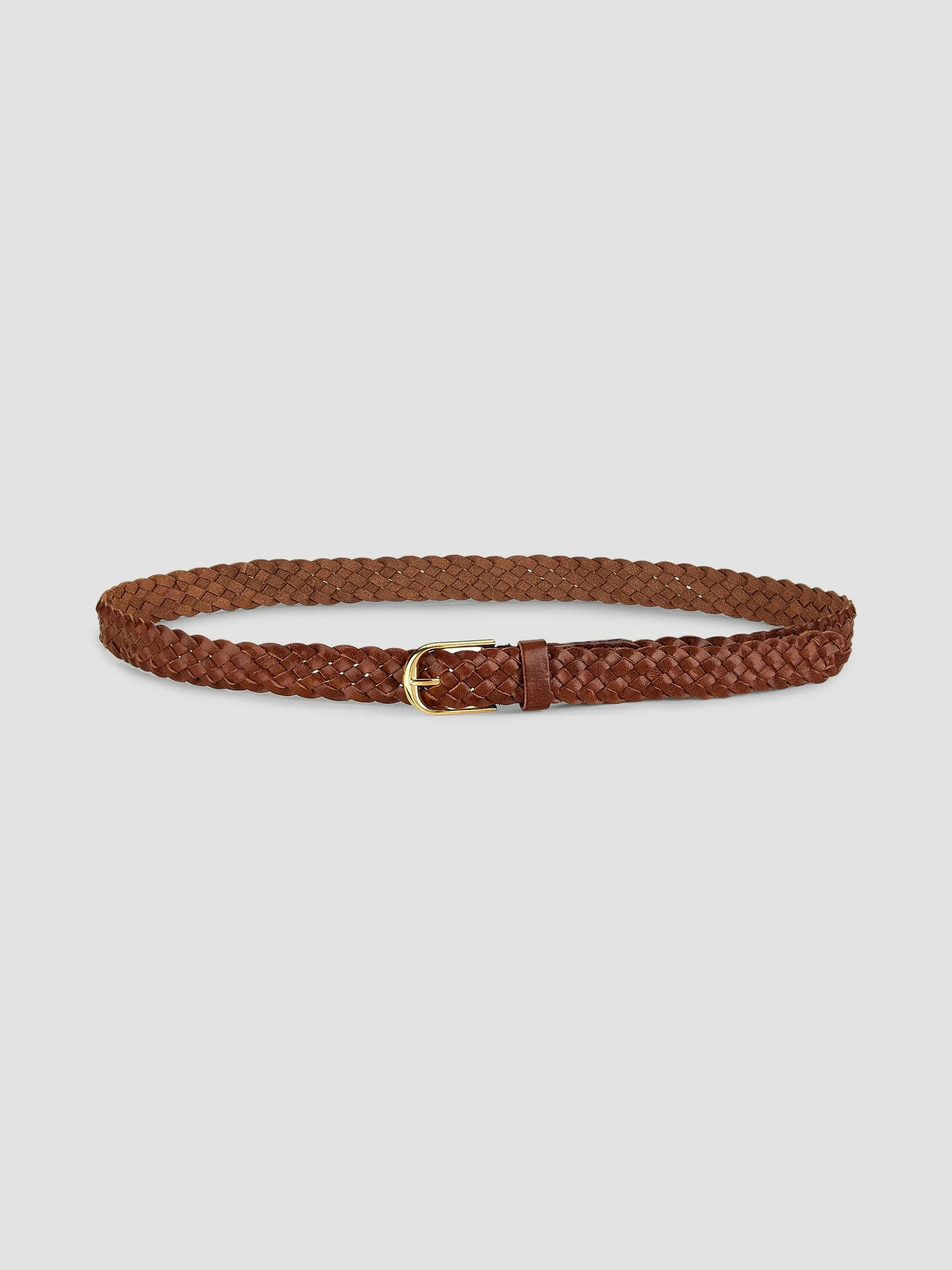 Women's Jane Braided Leather Belt - Espresso - 1