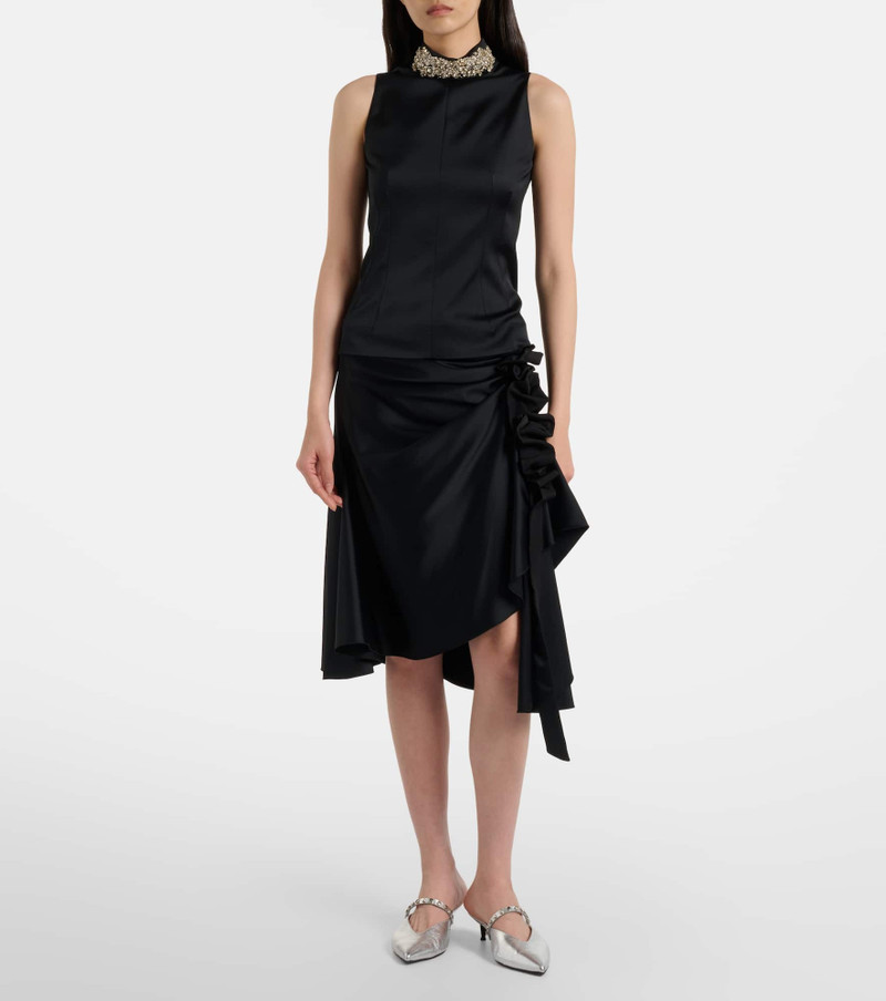 Alexander McQueen Gathered asymmetric midi skirt outlook