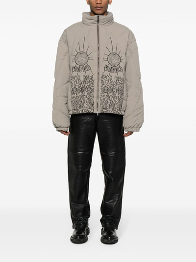 WHO DECIDES WAR embroidered zip-up bomber jacket outlook